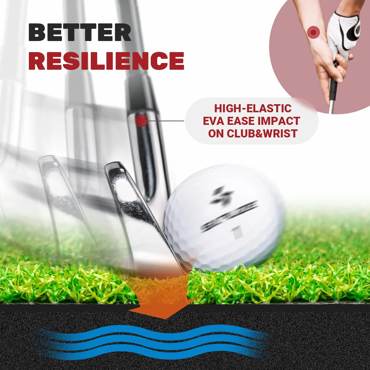Tapete de Golf SAPLIZE con Bandeja para Pelotas de Golf y Base Resistente