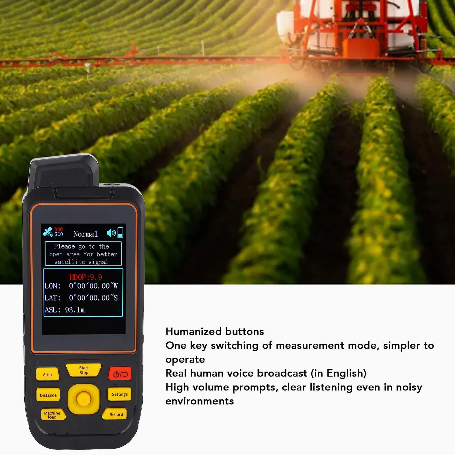 SUNGOOYUE Equipo de Topografía Terrestre GPS, Herramienta de Medición Precisa del área Terrestre de las Montañas de Tierras Agrícolas, Pantalla de 2,8 Pulgadas, Chip Receptor GNSS, Portátil para
