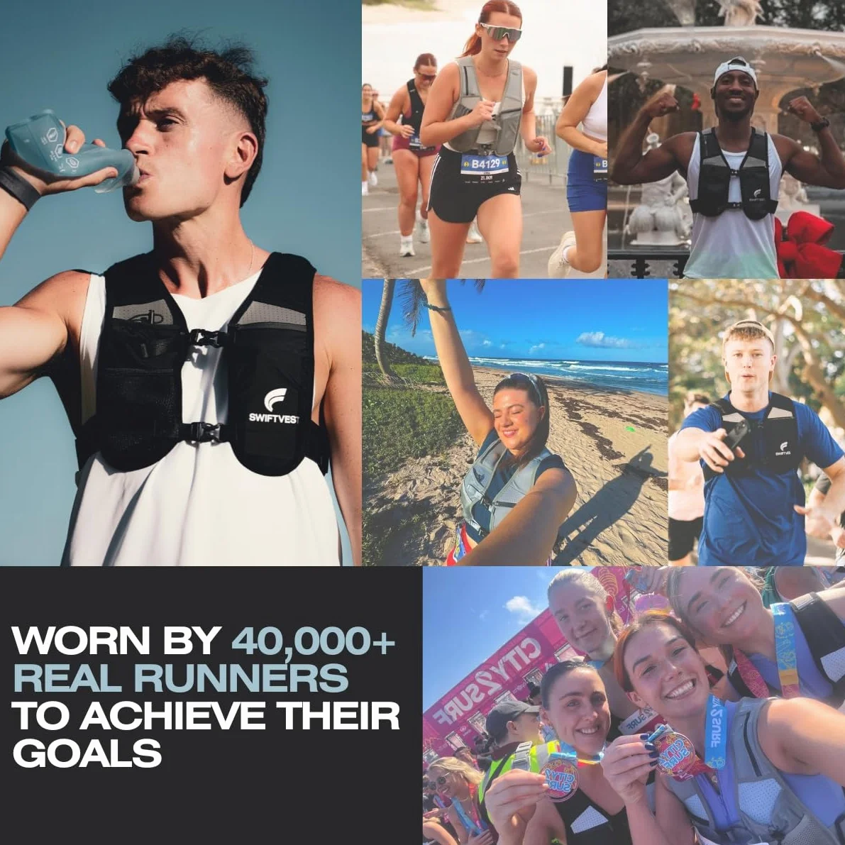 Running Vest Hydration Vest for Women Men, 500ml Soft Flask Water Bottle, Lightweight Reflective Phone Holder, Adjustable Unisex