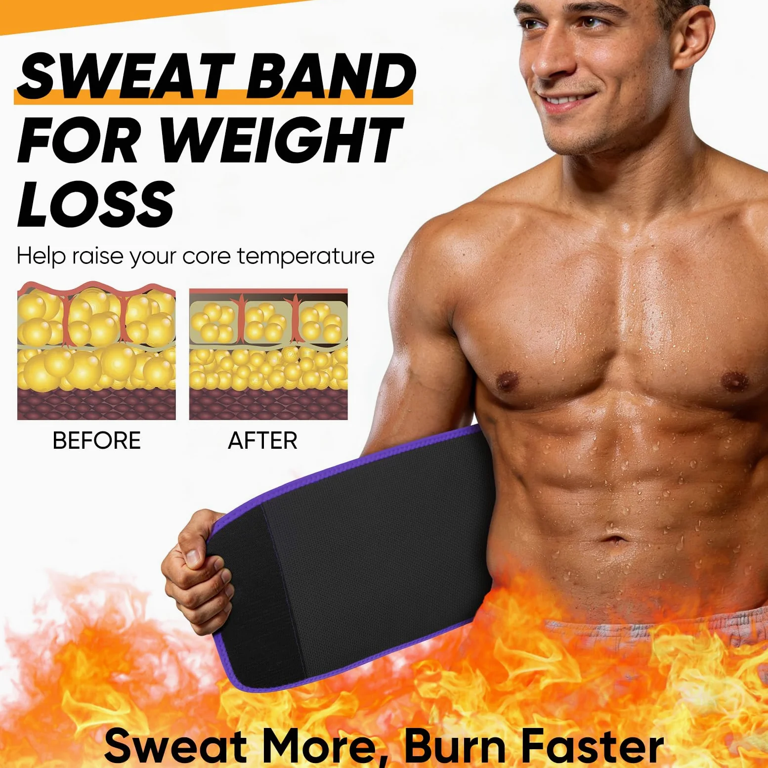 APEXUP - Entrenador de cintura para mujer, grasa del vientre inferior, banda de sudor para hombres, envoltura de estómago, recortador de cintura con soporte lumbar extraíble
