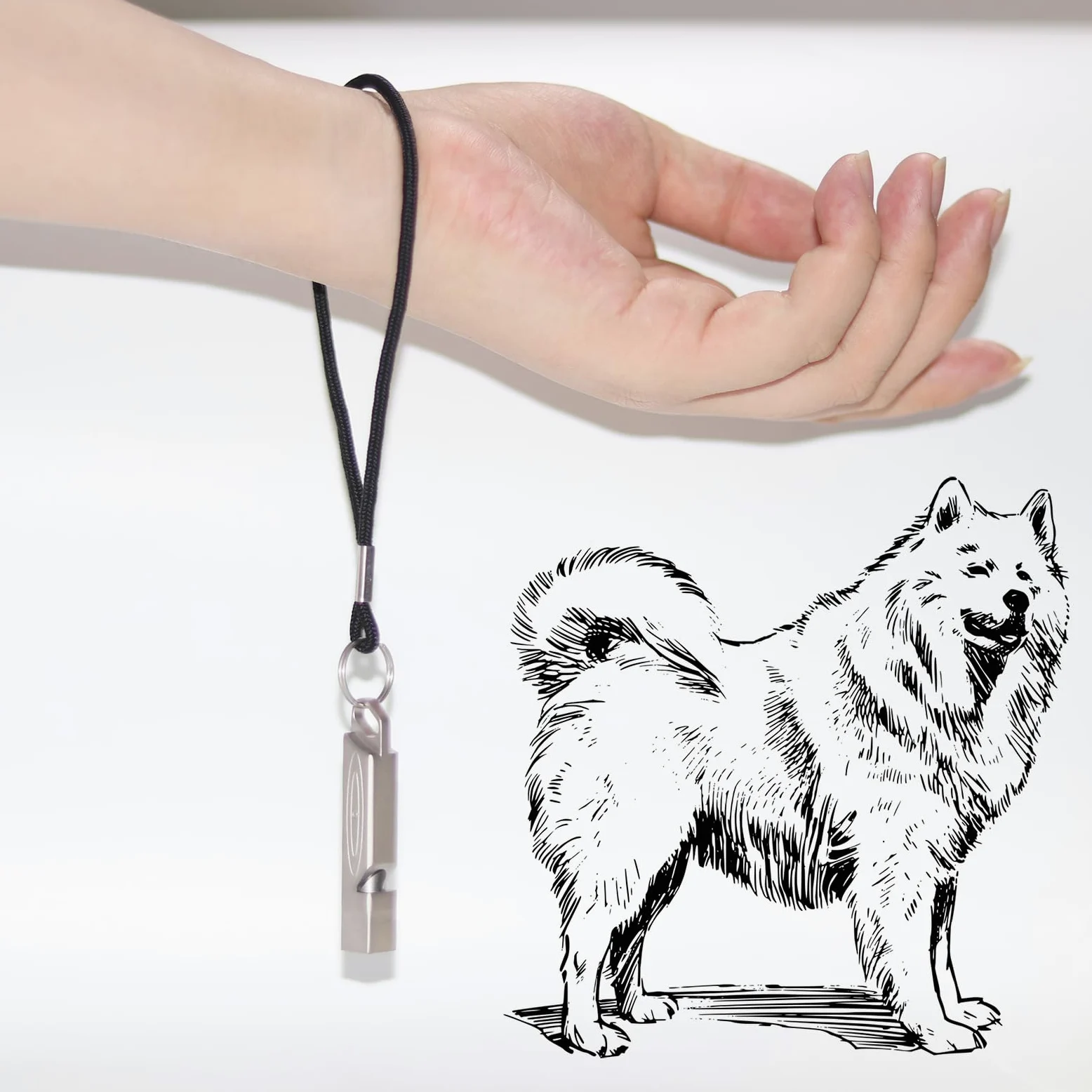 Silbato de perro para hacer que los perros vengan a ti, silbato de emergencia fuerte para mujeres, silbato de metal con cordón, silbato de kayak de emergencia impermeable para excursionistas