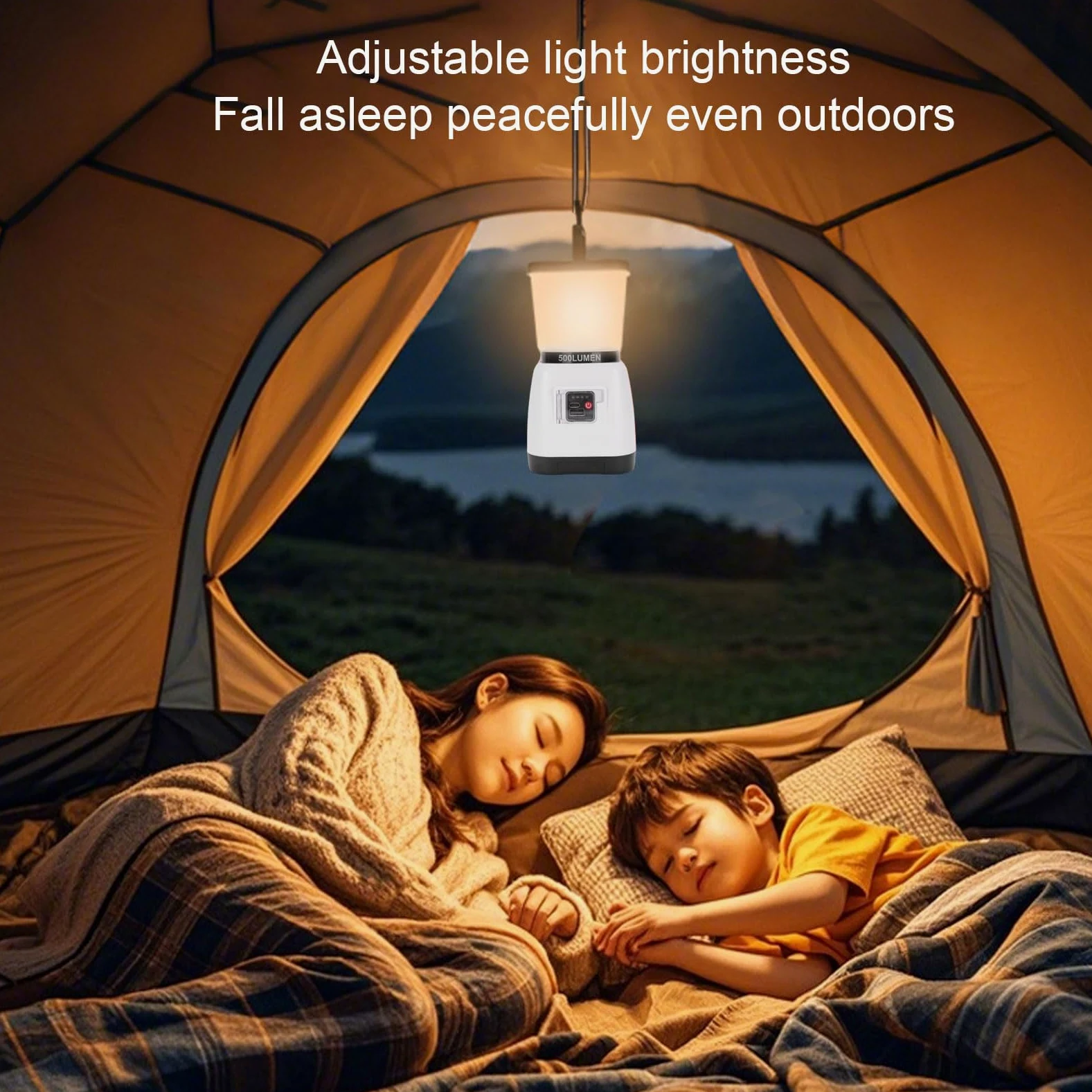 Aramox Linterna de Camping Recargable ABS 6000mAh Manivela Bateria Doble