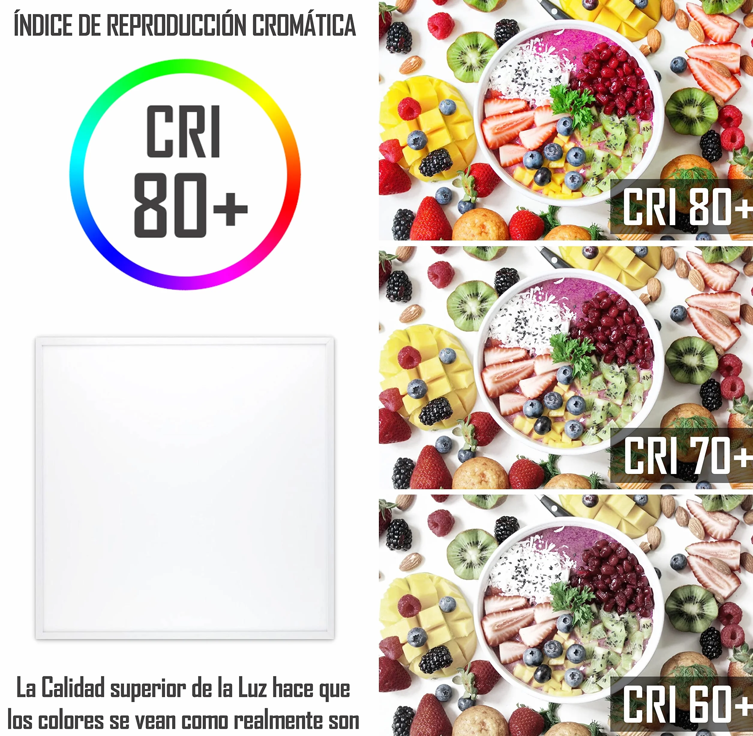 CLAR HYBEC Panel LED 60x60 cm 40W Luz Neutra 4000K Pack 5