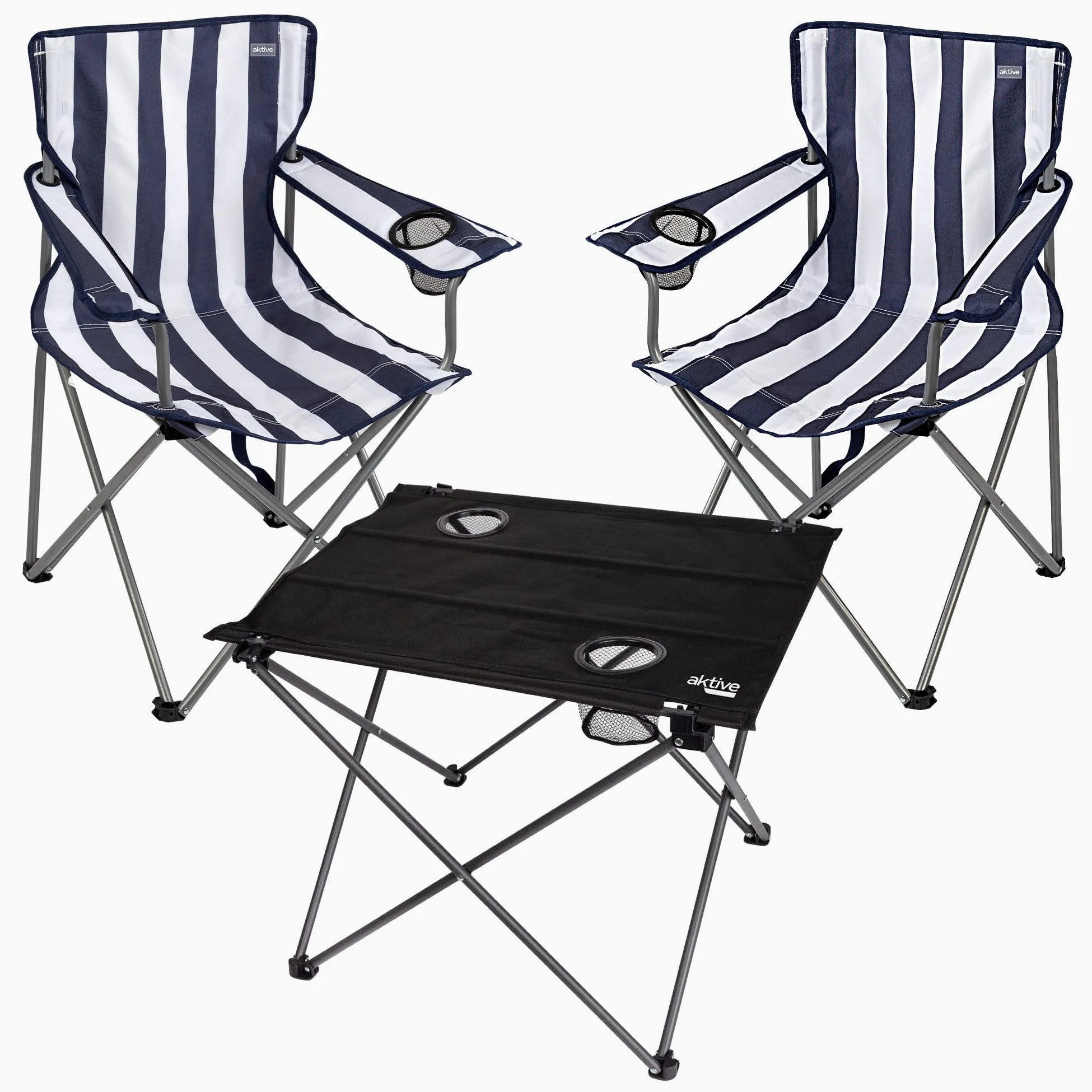 AKTIVE Pack 2 sillas Camping y Mesa Plegable (268)