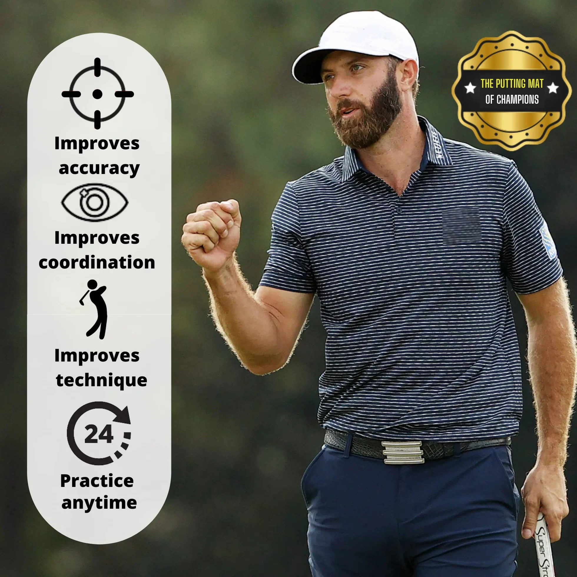 Practice Alfombrilla de Putting Alfombrilla Oficial de Dustin Johnson
