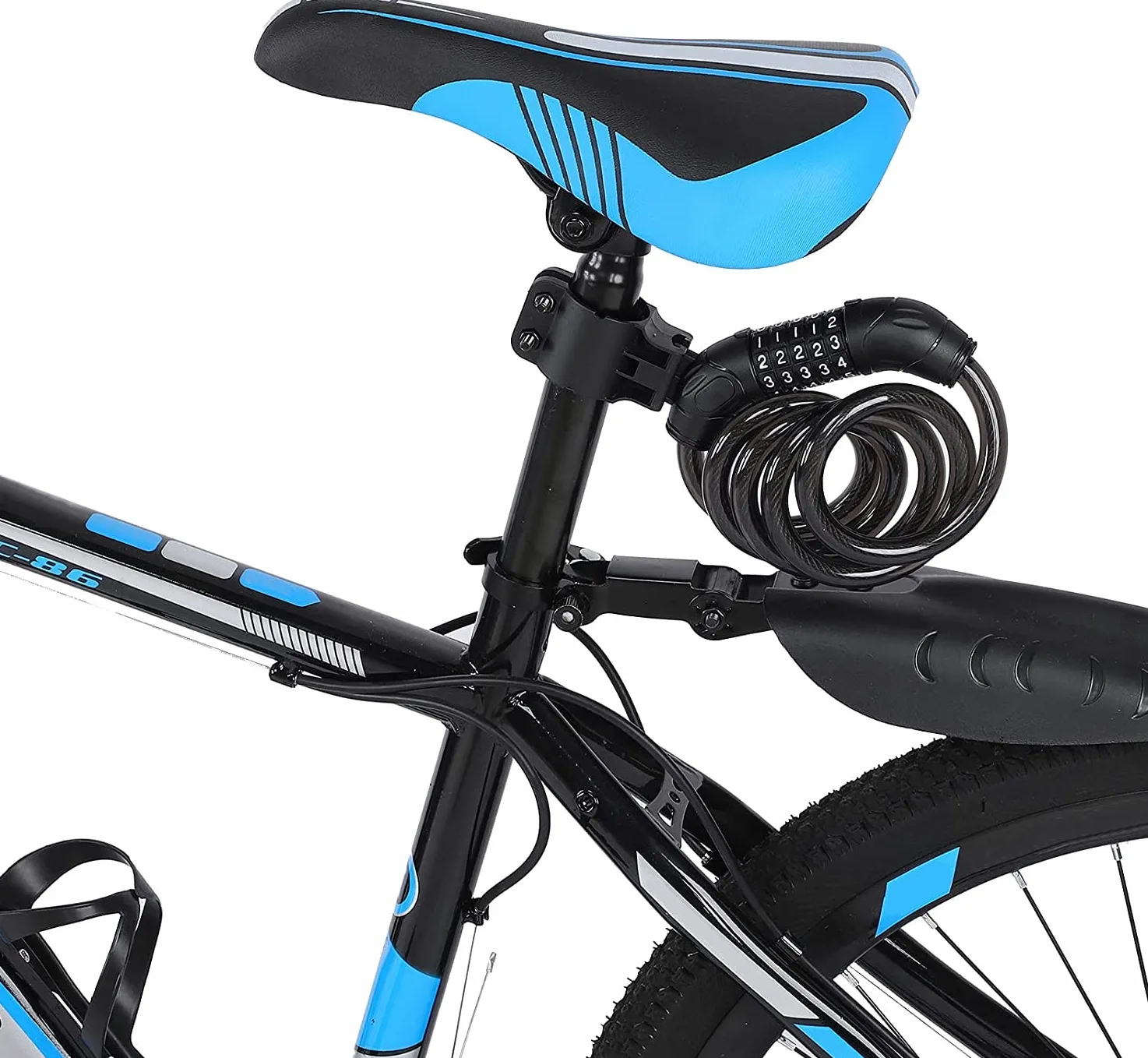 Candado de combinación para Bicicleta, con contraseña de 5 dígitos, candado de Cable de Seguridad de Acero con Soporte de Montaje, candado de combinación portátil, candado antirrob