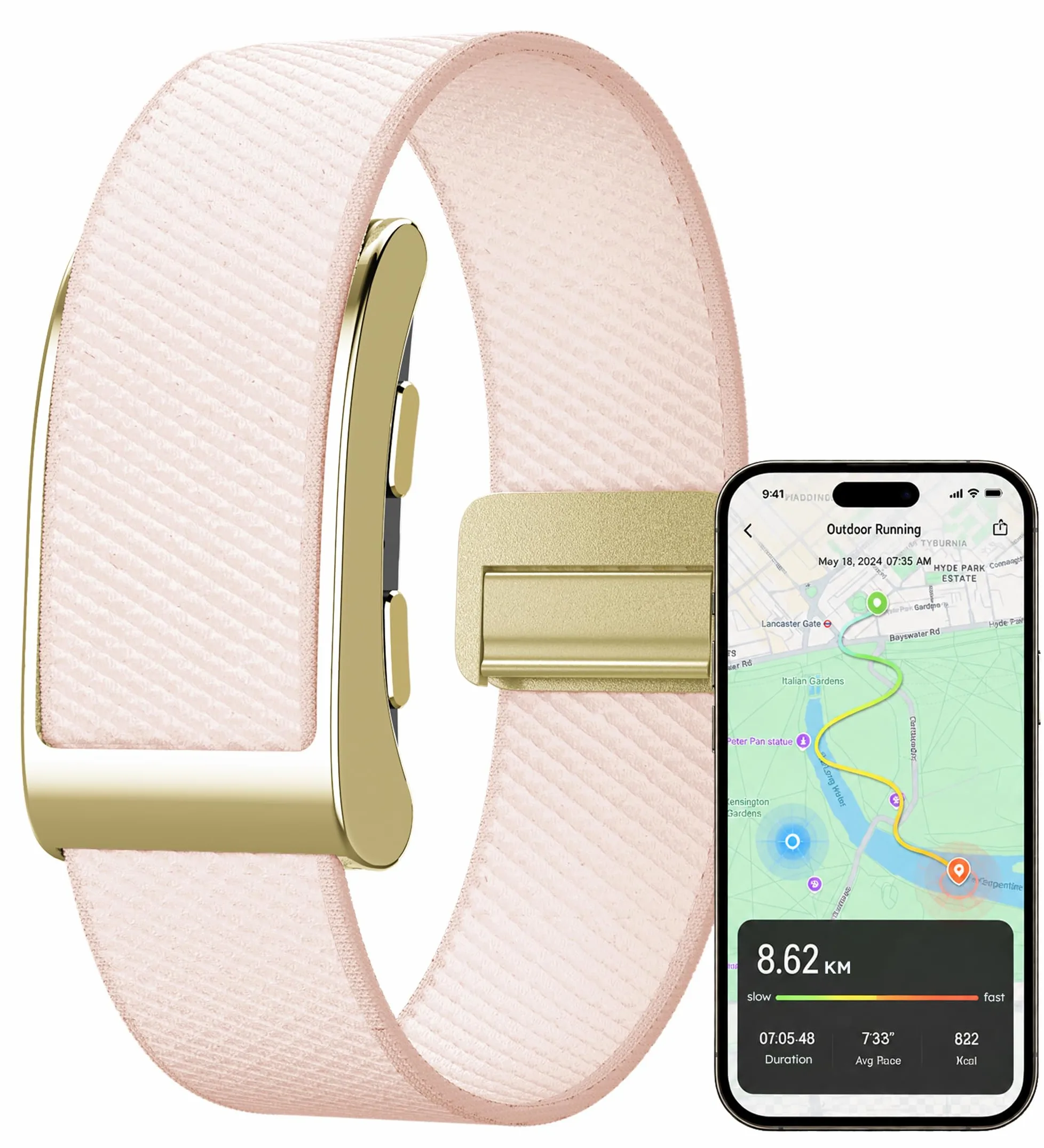 Rastreador de actividad GPS portátil, análisis de salud, monitor de frecuencia cardíaca del sueño, más de 100 modos deportivos, sin pantalla, SOS y detección de caídas, batería de larga duración