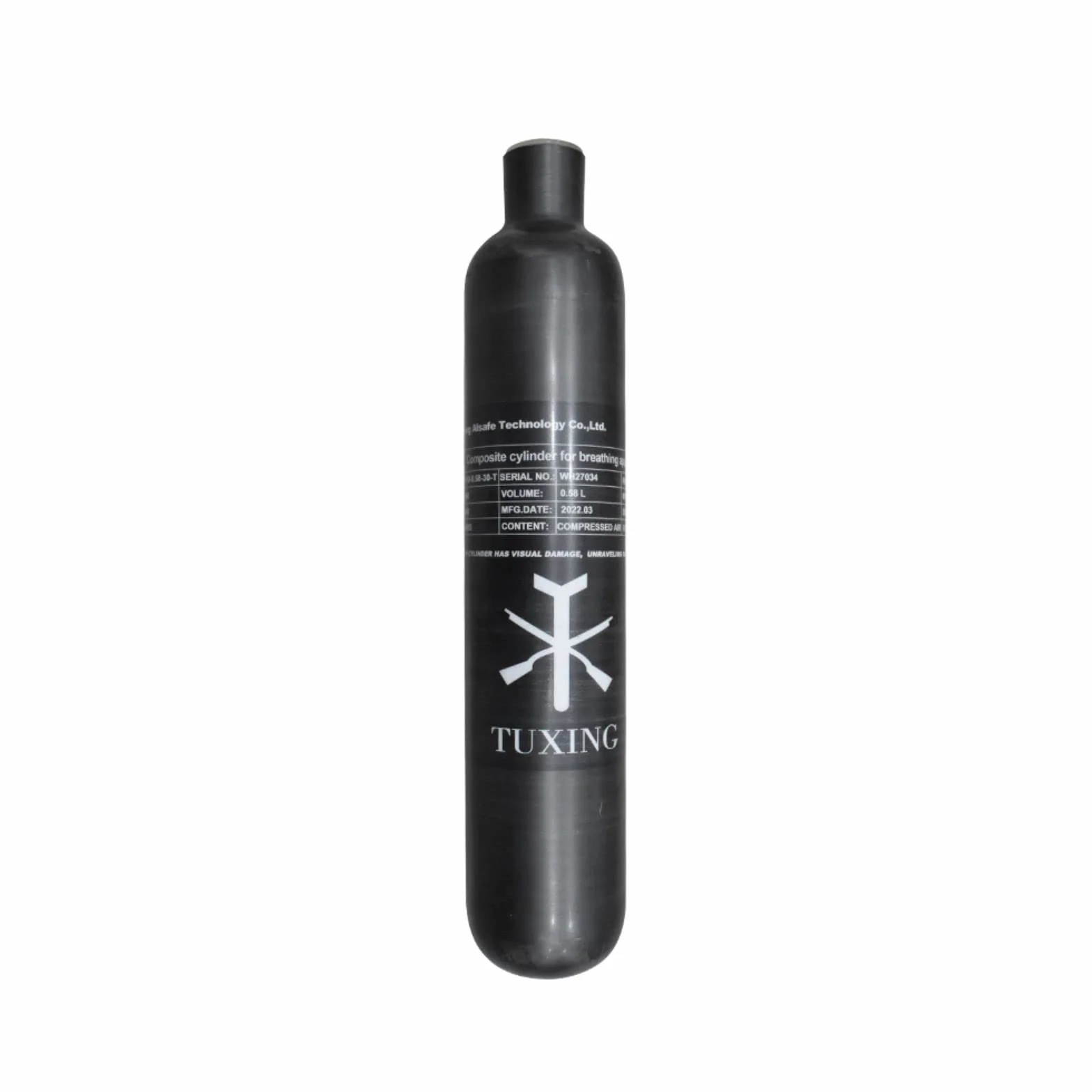 Cilindro de Gas de Fibra de Carbono de 30Mpa, 4500Psi, 0,58 L, 580cc, Tanque de Paintball HPA, Caza para PCP, Pistola de Rifle de Aire, Rosca de Cilindro M18 * 1,5