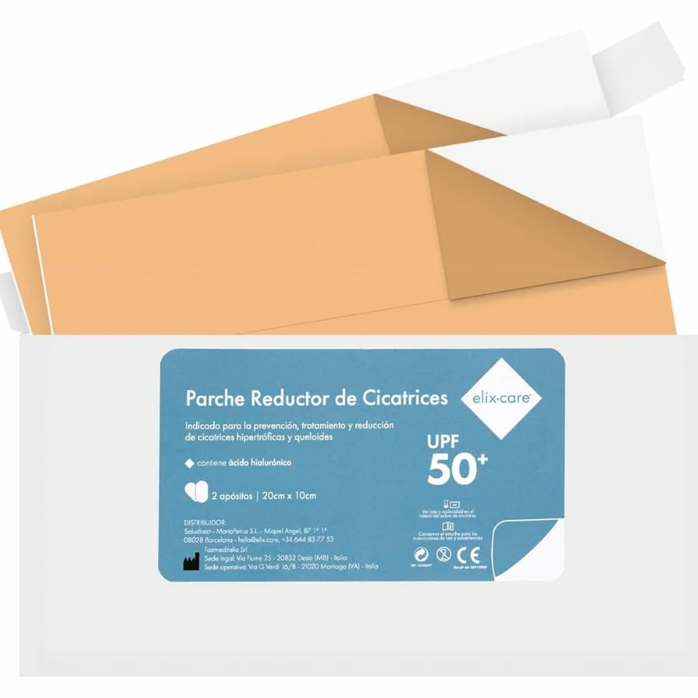 Parches Reductores de Cicatrices con Ácido Hialurónico 20x10 cm - Tratamiento para Cicatrices y Queloides