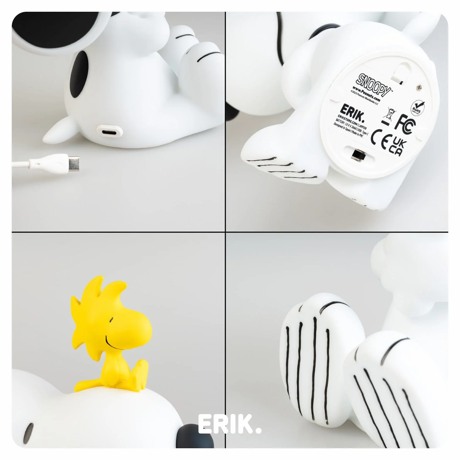 Grupo Erik Snoopy Lampka Nocna USB/Pilas Dekoracja Pokoju Dziecięcego