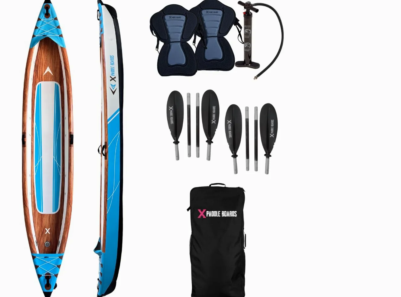 Canoa Kayak Inflable 2 Plazas Dropstitch 470 x 80 x 42 cm K-Blue