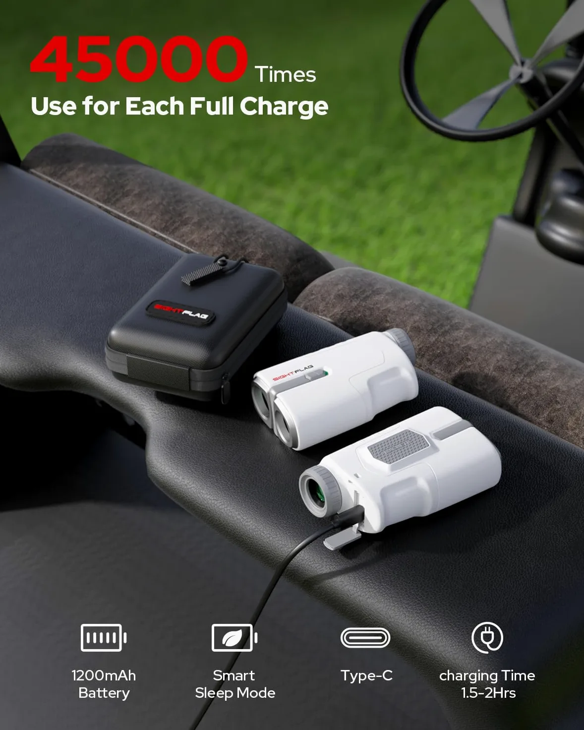 Telémetro de golf con pendiente, 1300 yardas láser para caza, aumento de 7.5X, mástil de bandera, bloqueo de vibración, buscadores de rango recargables con imán, accesorios de golf, regalo para