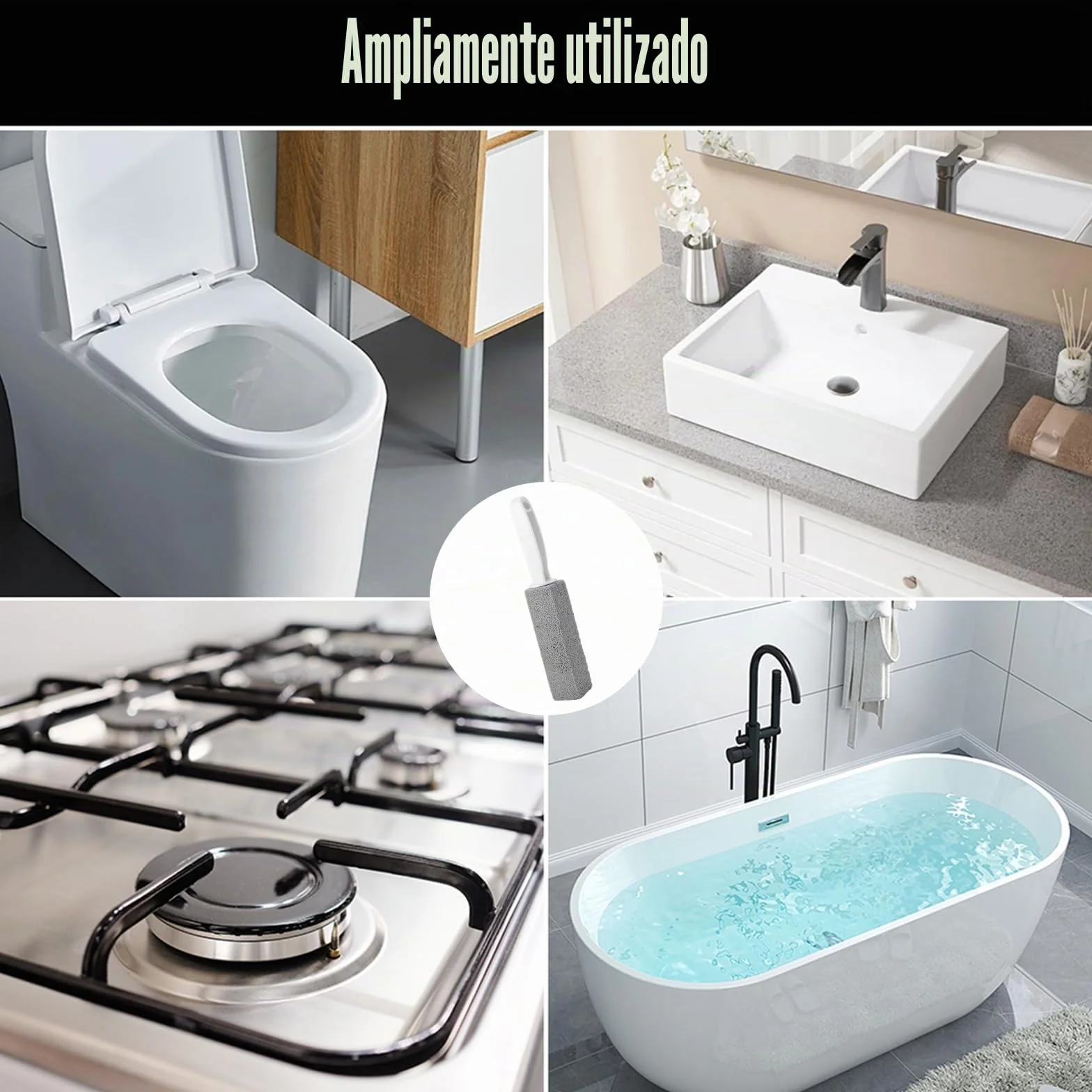 Limpieza Piedra Pómez 4 Piezas Bloque para WC Limpiador con Mango