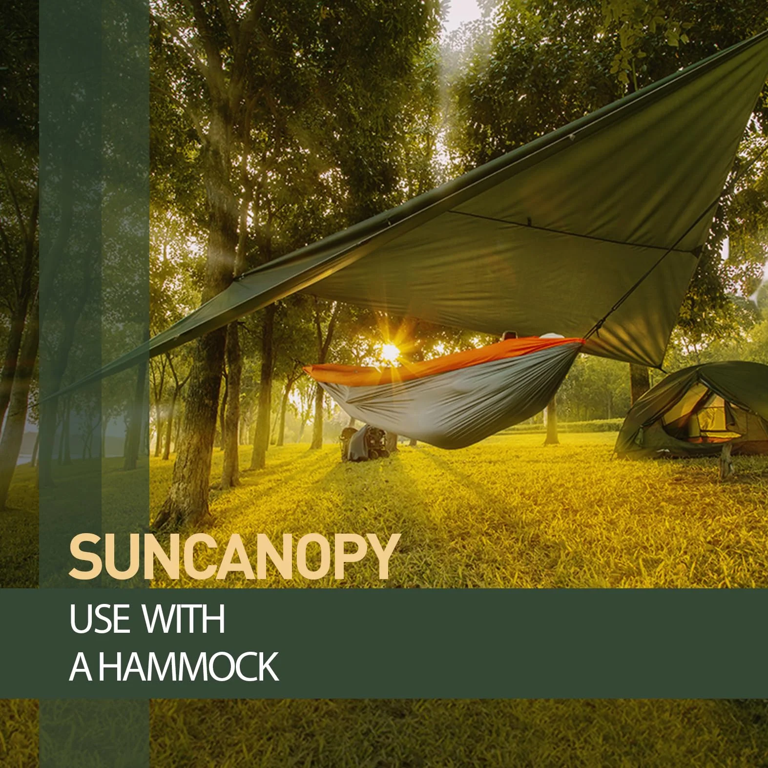 Toldo Camping 3x3m Impermeable Ultraligero Portátil Protección UV Anti Desgarro Tarp Picnic Pesca Senderismo Verde Oscuro