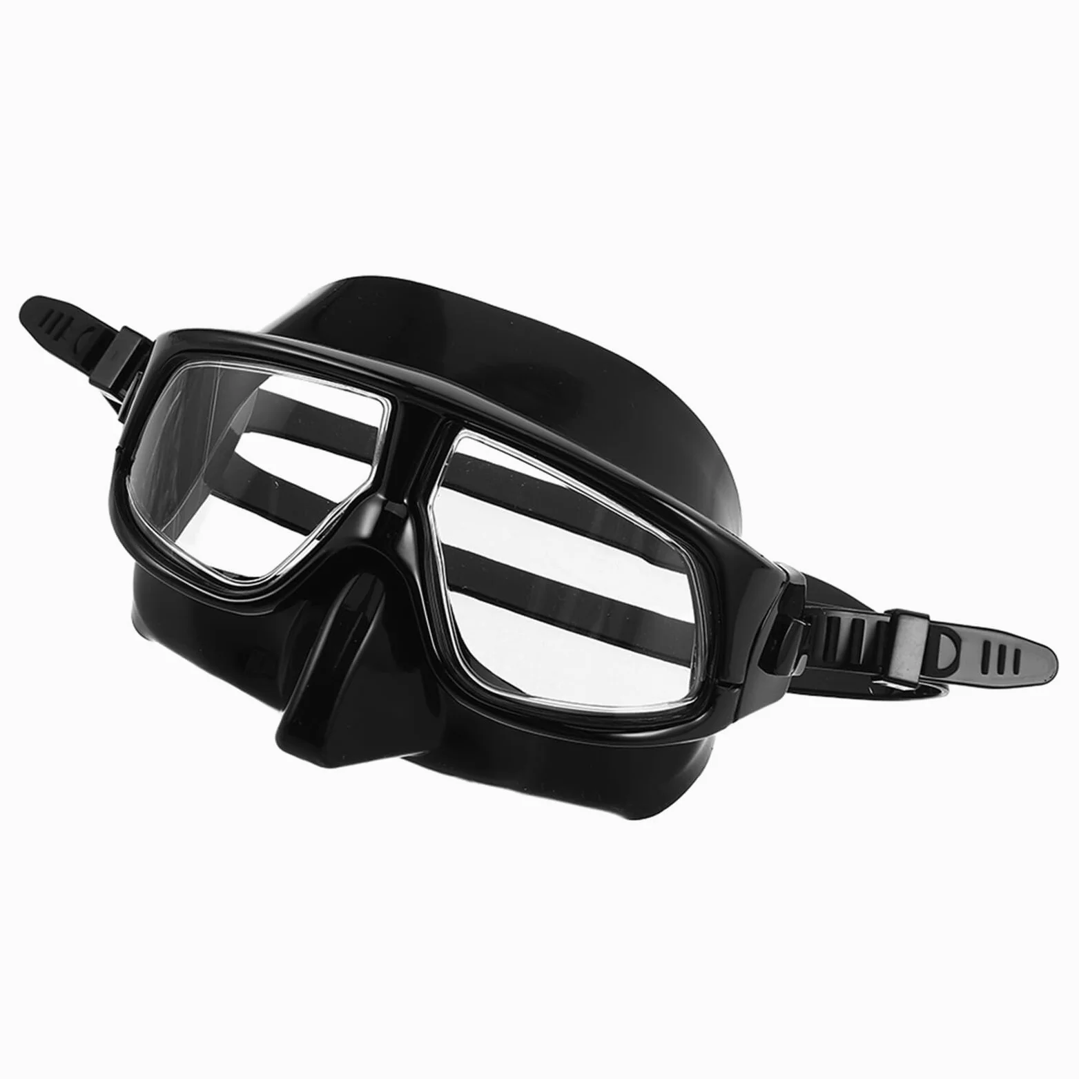 Máscara de Buceo de Silicona Negra con Correa Ajustable para Adultos | Piscina y Submarinismo, Sello Estanco, Ajuste Cómodo, Diseño de Visión Amplia, Equipo Acuático