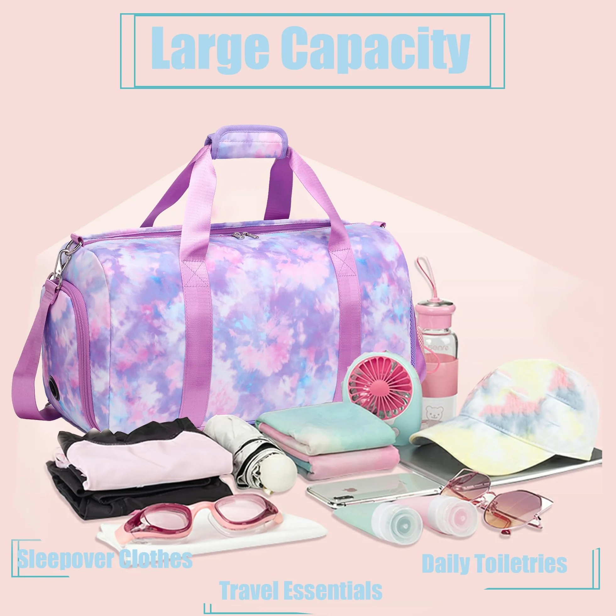 Bolsas de Deporte Infantiles Bolsa Deporte Niña Bolsa Viaje Mujer Bolsas Gimnasio Bolsa Danza con Compartimento
