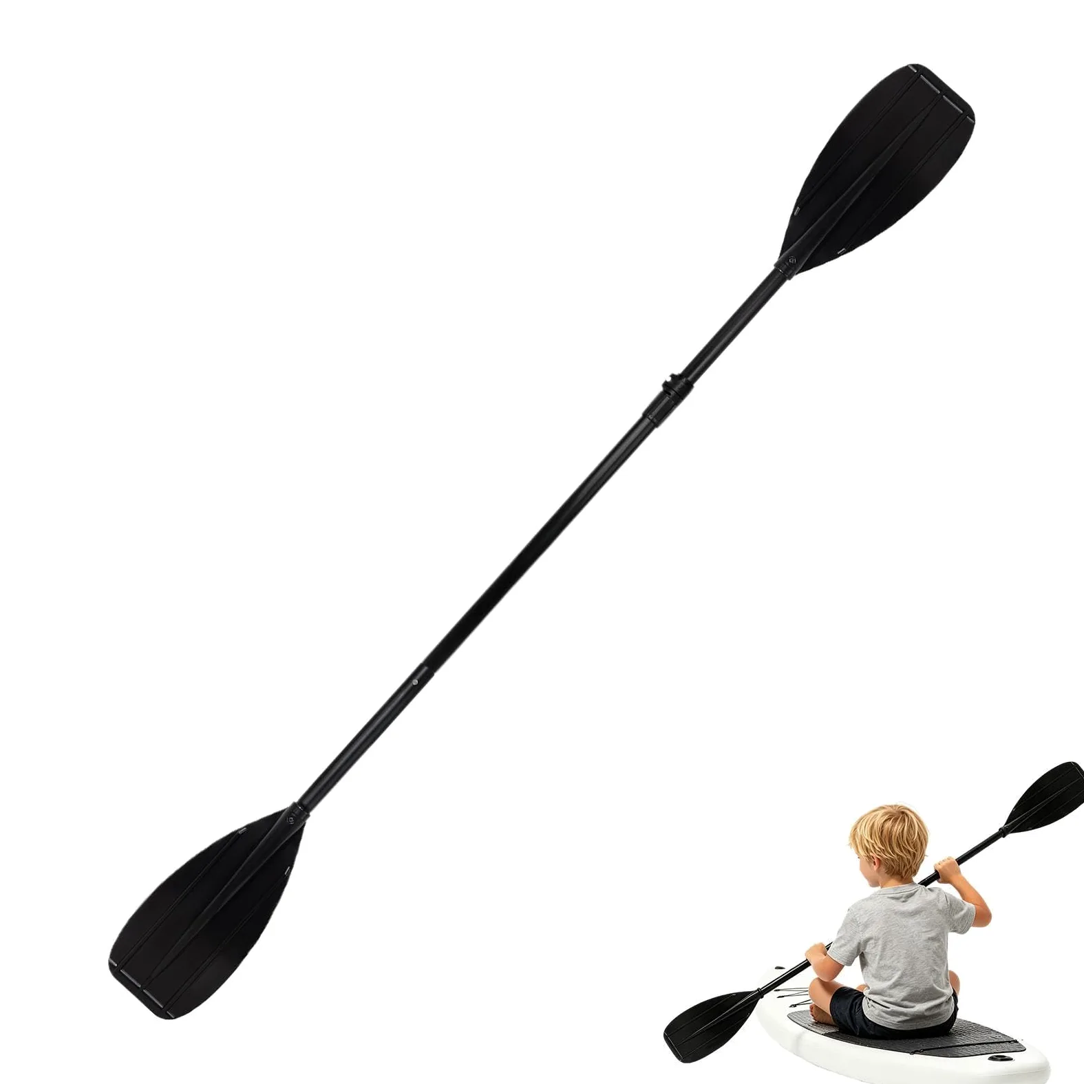 Pala de Kayak de Fibra de Carbono Paddleboard Carbono Fibra 2 Secciones | Pala Kayak Para Bote Para Pesca Remo Turismo Angling Natación Lago Río Mar Rafting Expedición Camping