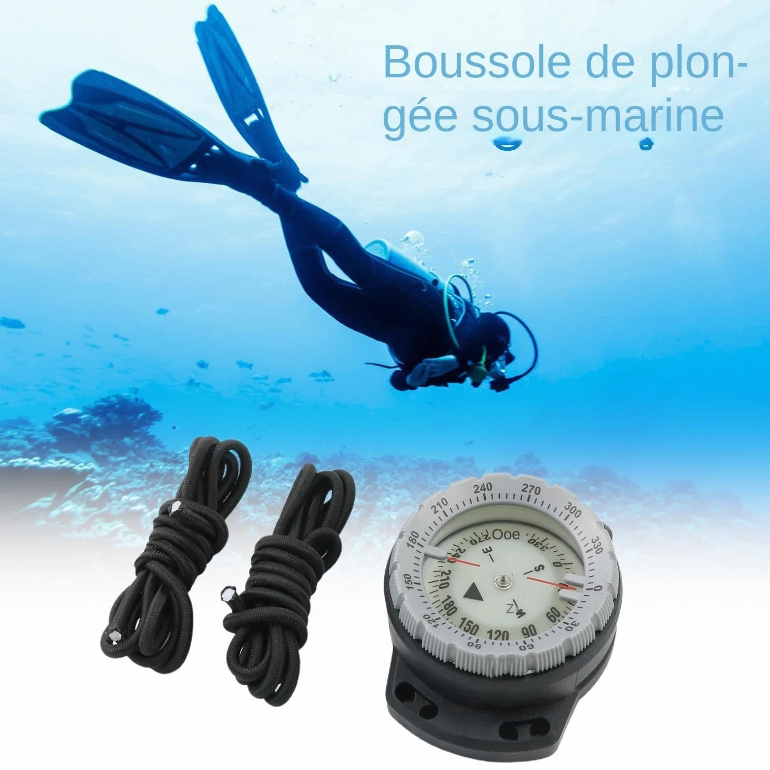 Brújula de navegación submarina | Brújula de buceo impermeable | Brújula de buceo, Brújula de buceo impermeable con cuerda y ventana lateral para una navegación precisa