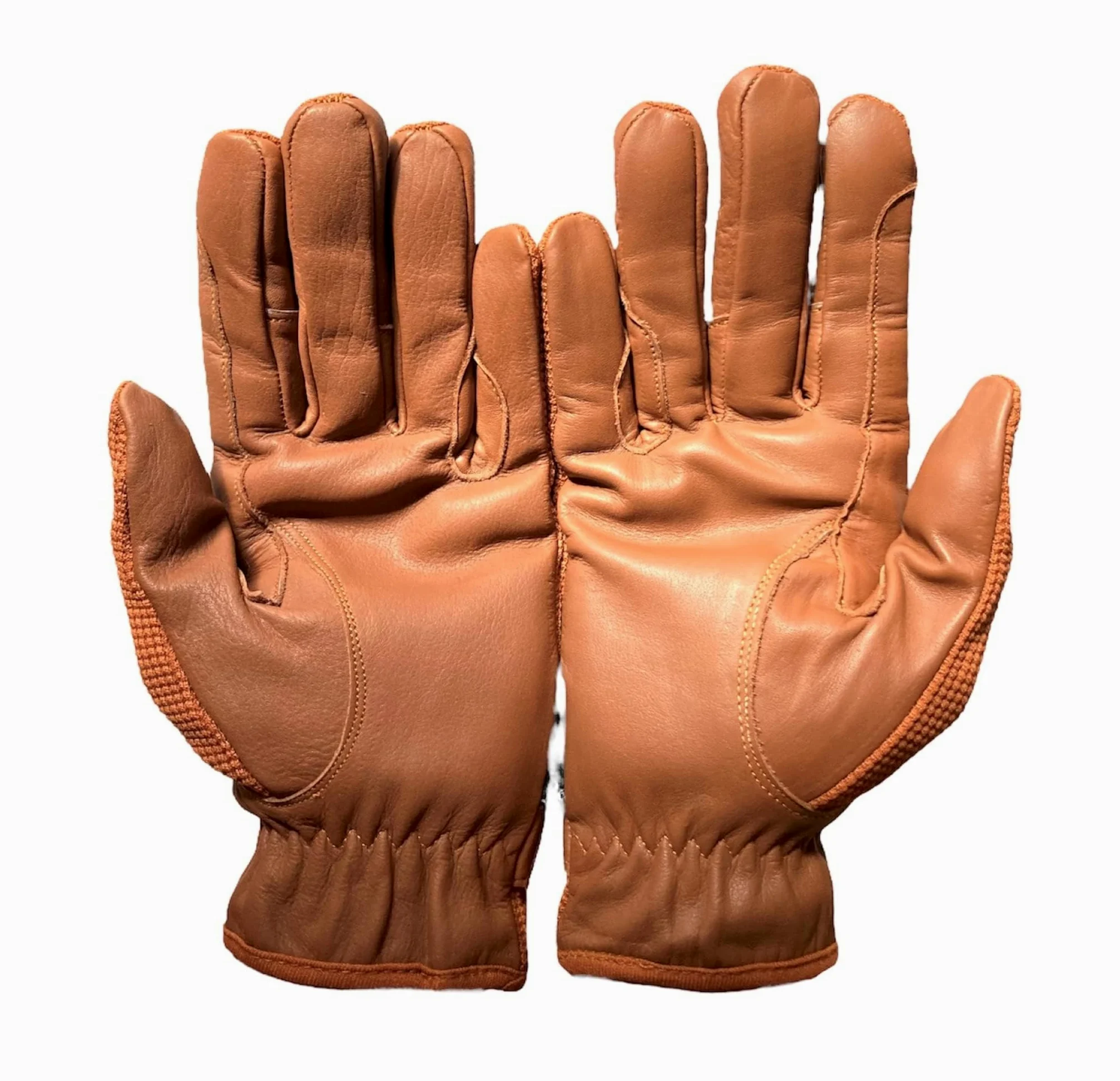 Guantes de equitación para mujer de cuero ecuestre y algodón de calidad premium en color marrón oscuro (mediano)