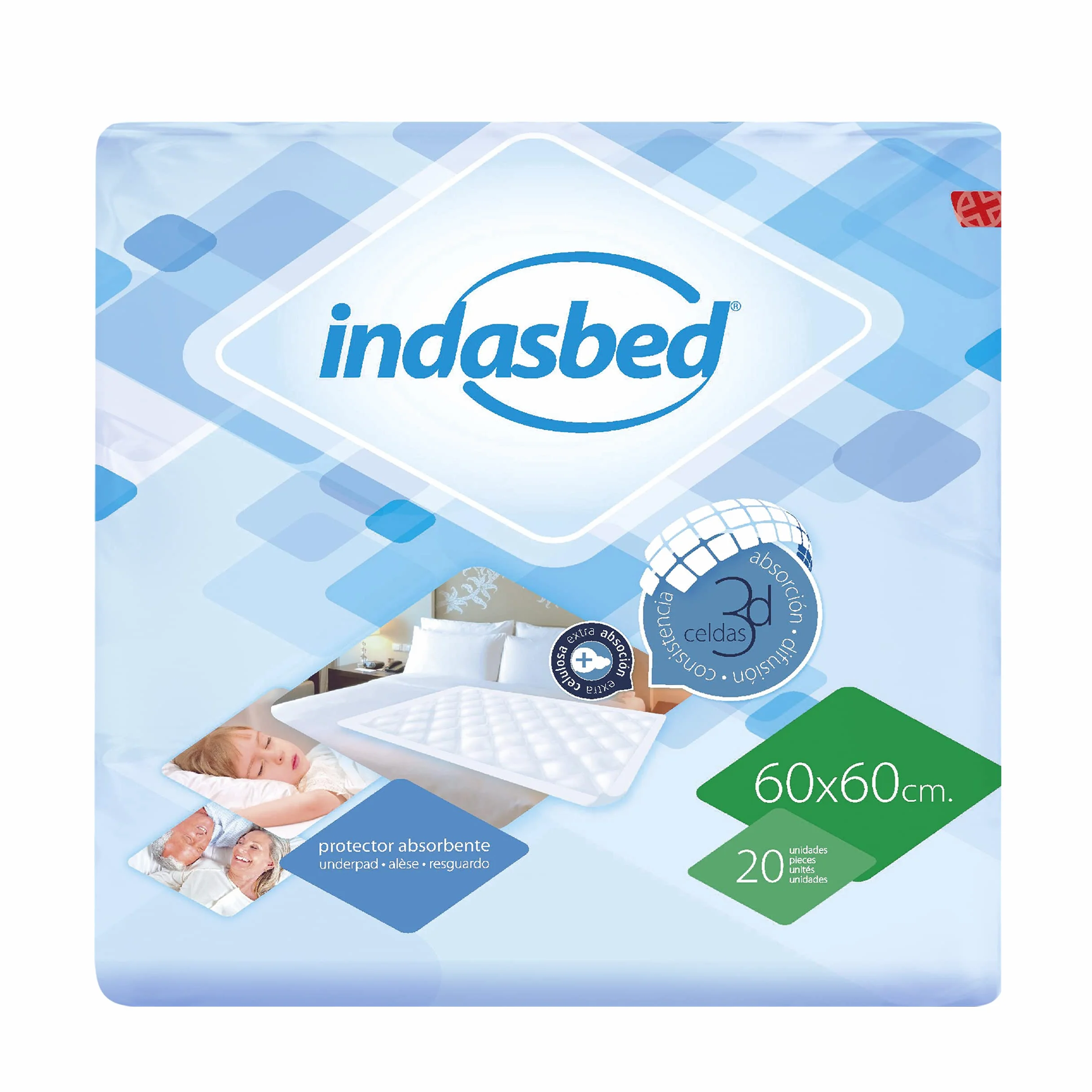 Indasbed Protector Cama 60 x 60 cm 20 Unidades