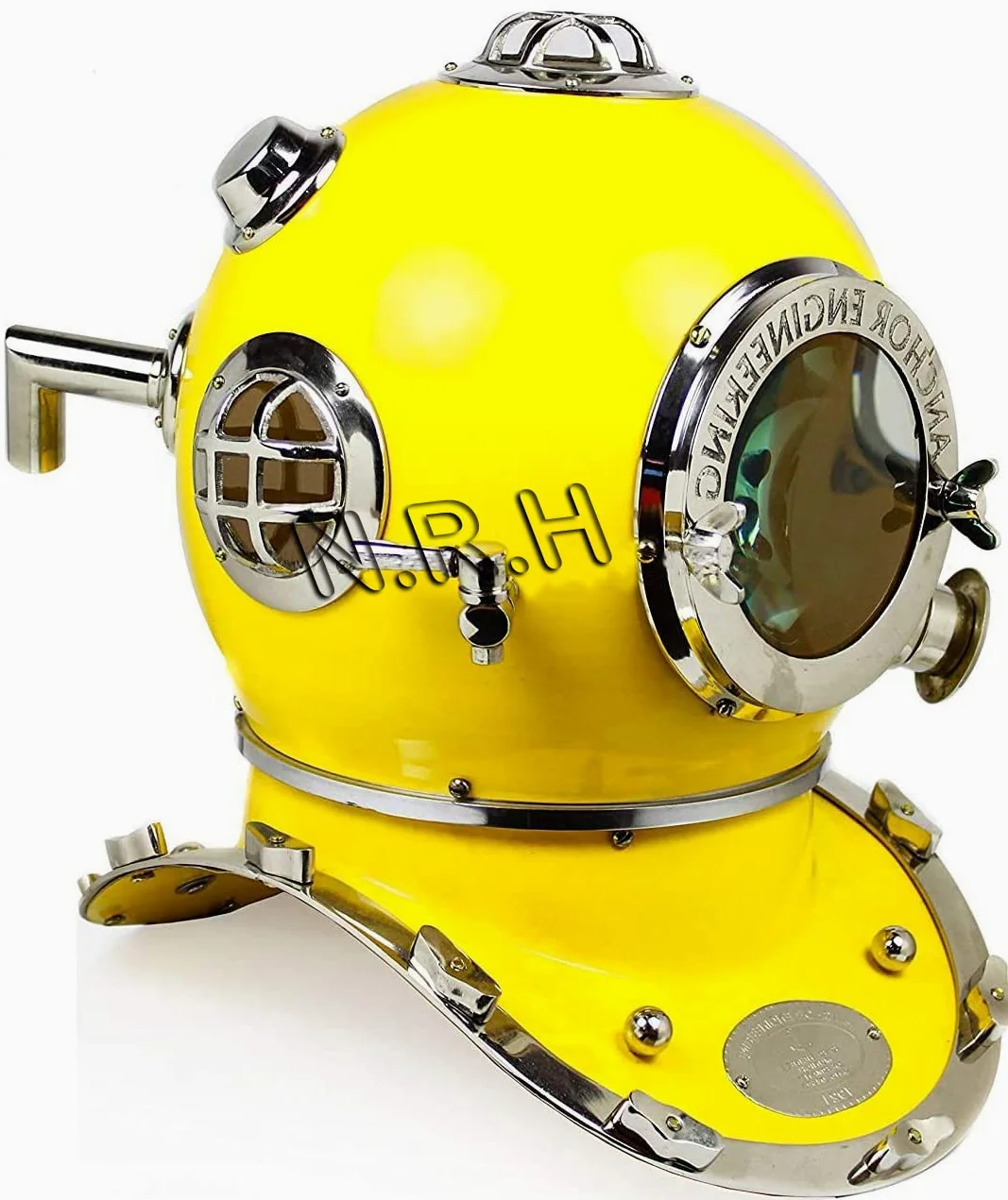 Casco de Buceo | Casco Decorativo de Barco marítimo Níquel Amarillo Color Anclaje Ingeniería Casco de Buceo 18 Pulgadas