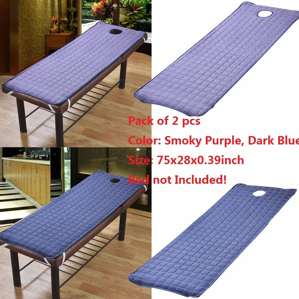 SM SunniMix Colchones de Masaje con Agujero para Camillas, Smokey Purple + Dark Blue
