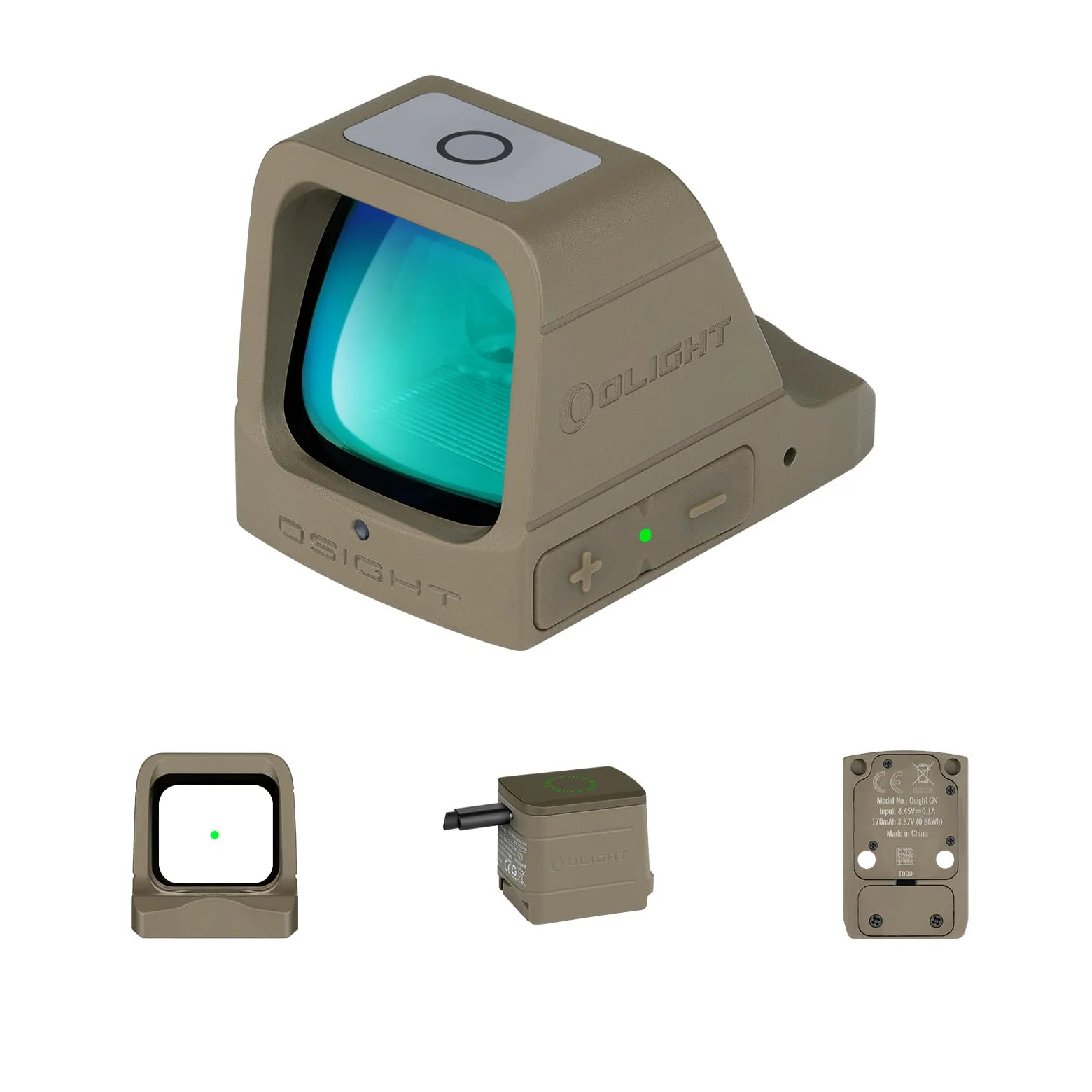 OLIGHT Osight 3 Moa Recargable y Duradera Visor Holográfico Mira Réflex Abierta con Cubierta de Carga Mira Táctica sin Paralaje para Tiro Deportivo