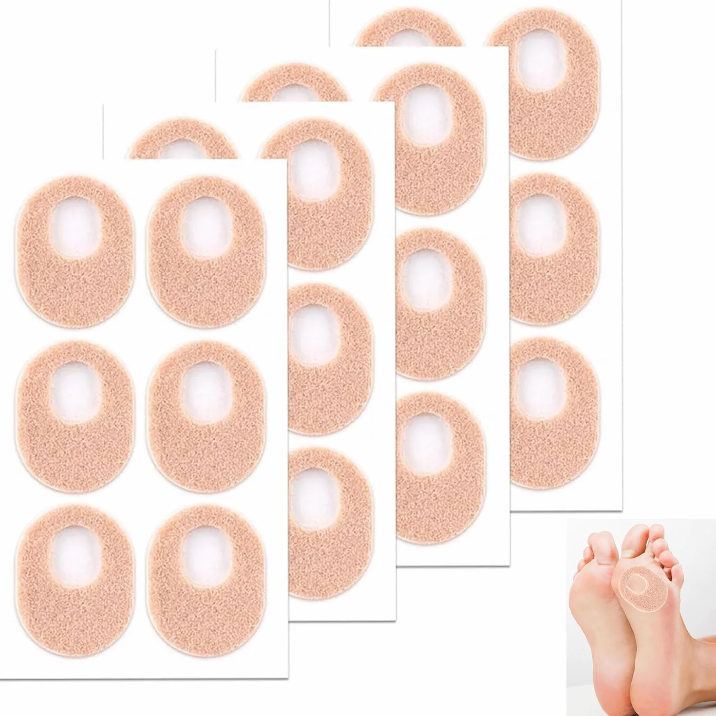 Almohadillas para Callos, Anillos Protectores de Presión Autoadhesivos - 24 PCS