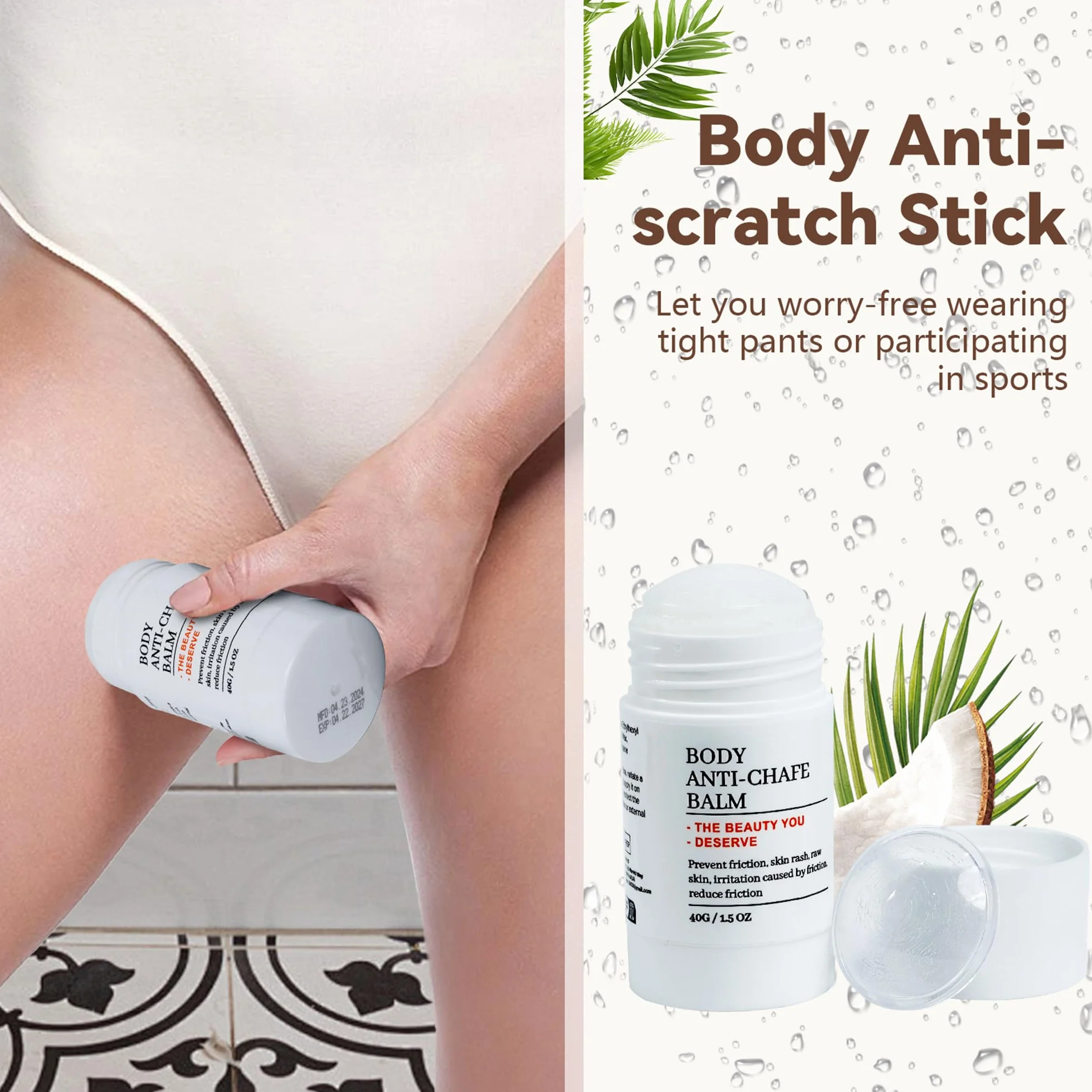 Dufuso Stick Antirozaduras, Previene Rojeces, Rozaduras y Ampollas en Piel