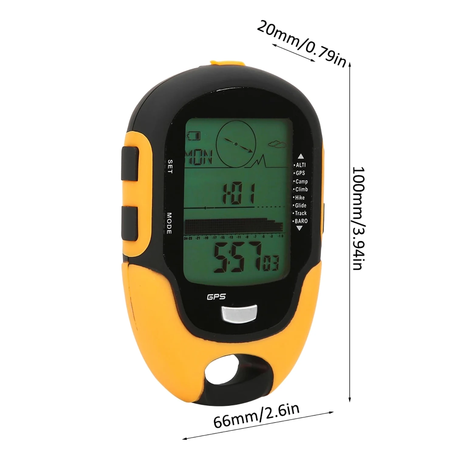 Altímetro electrónico GPS IPX4 Grado Impermeable Navegación Exterior Medidor de altitud Temperatura Humedad Brújula