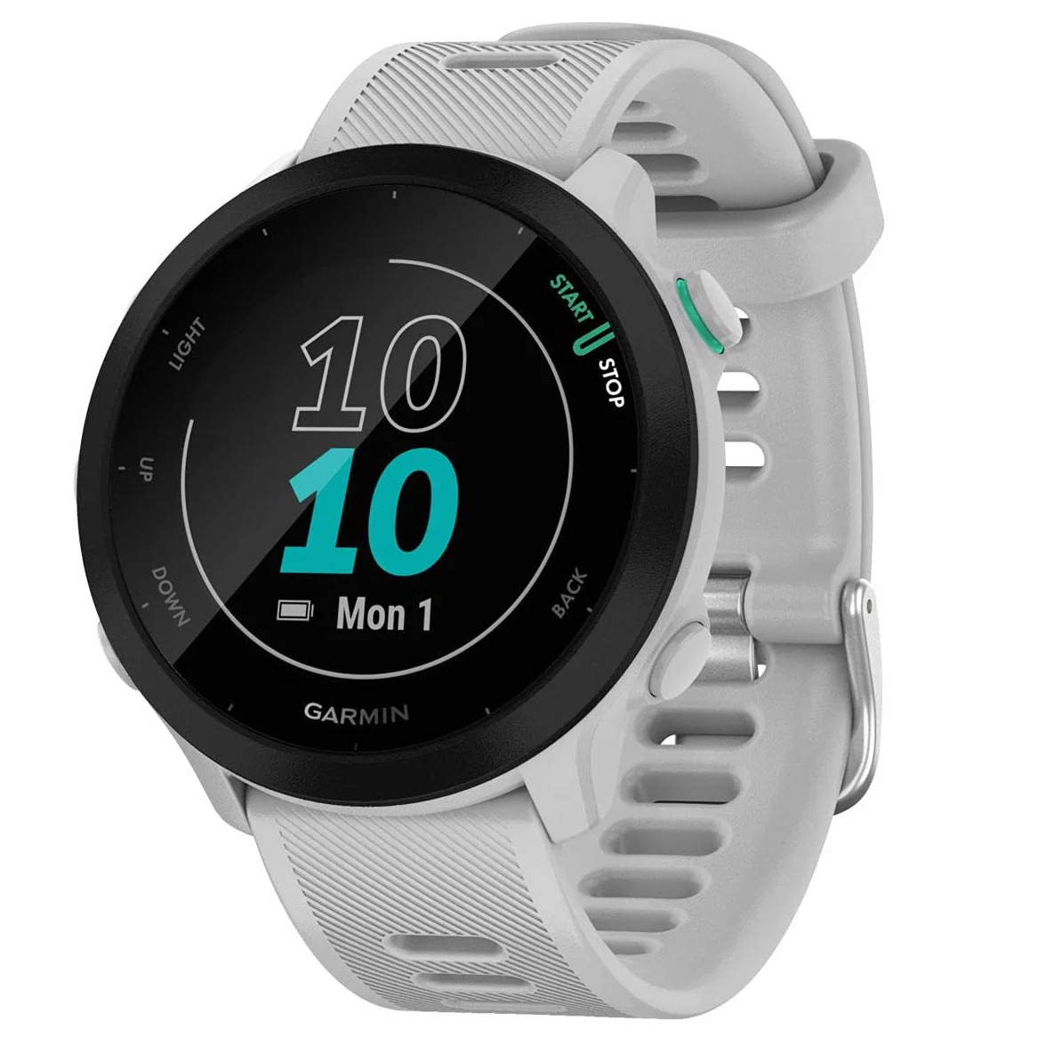 Garmin Forerunner 55 - Reloj Inteligente para Running con GPS, Planes de Entrenamiento, notificaciones y Seguimiento del Bienestar, Blanco