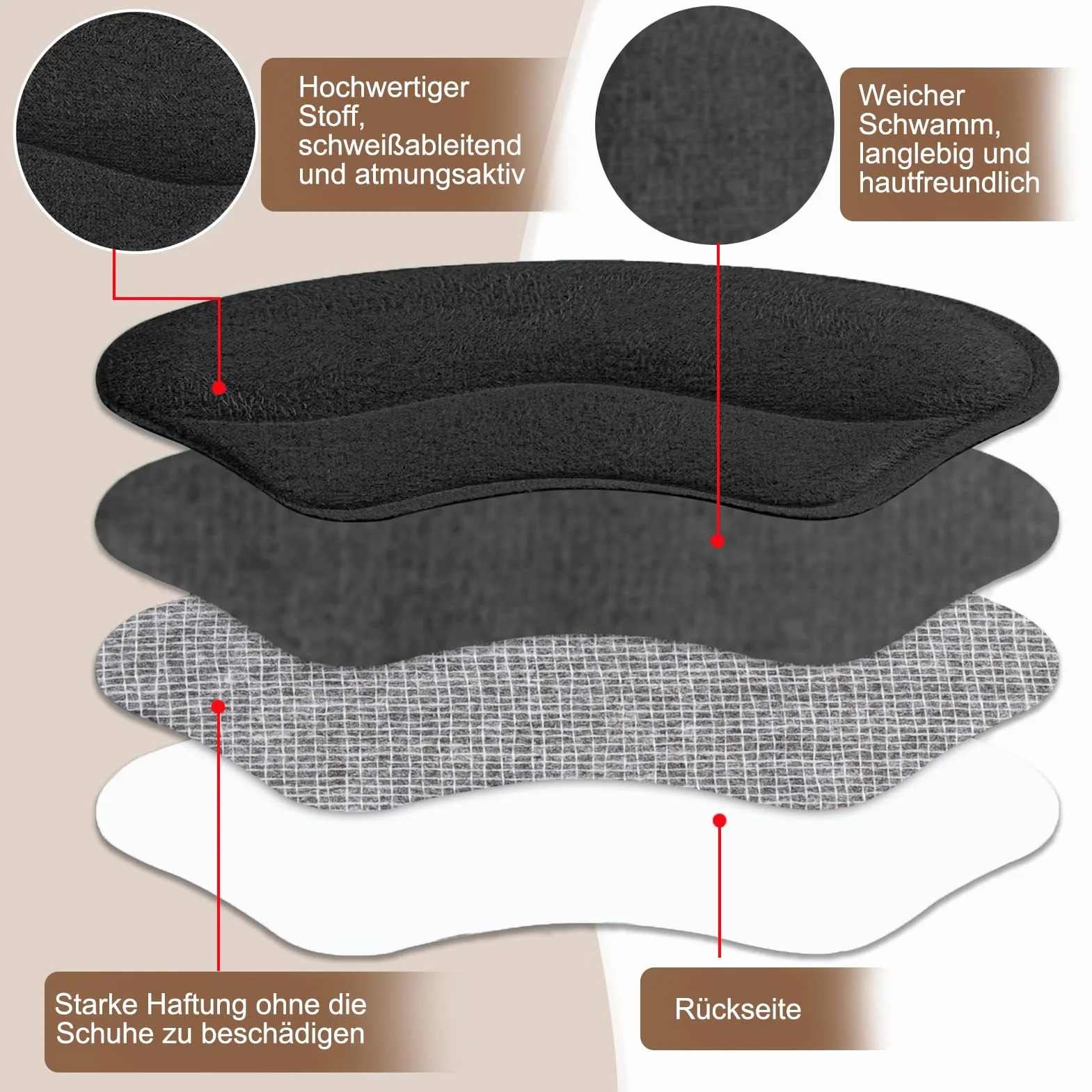 Taloneras Protectores de Talón Recortables con Insertos de Esponja para Zapatos
