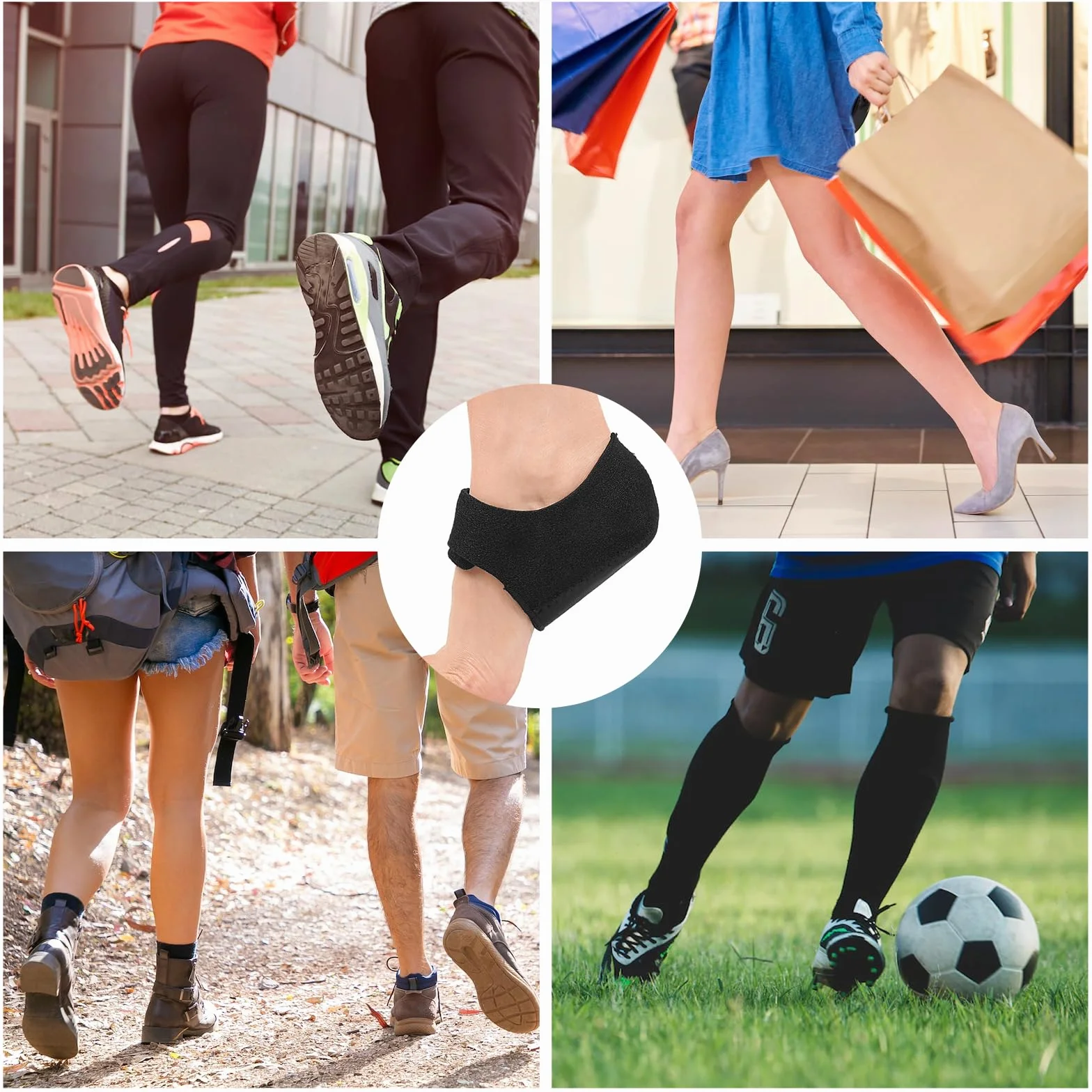 Protector Talon Taloneras Silicona Ajustables Fascitis Plantar Tendinitis Aquiles Espolón óseo Dolor Talón (34-40)