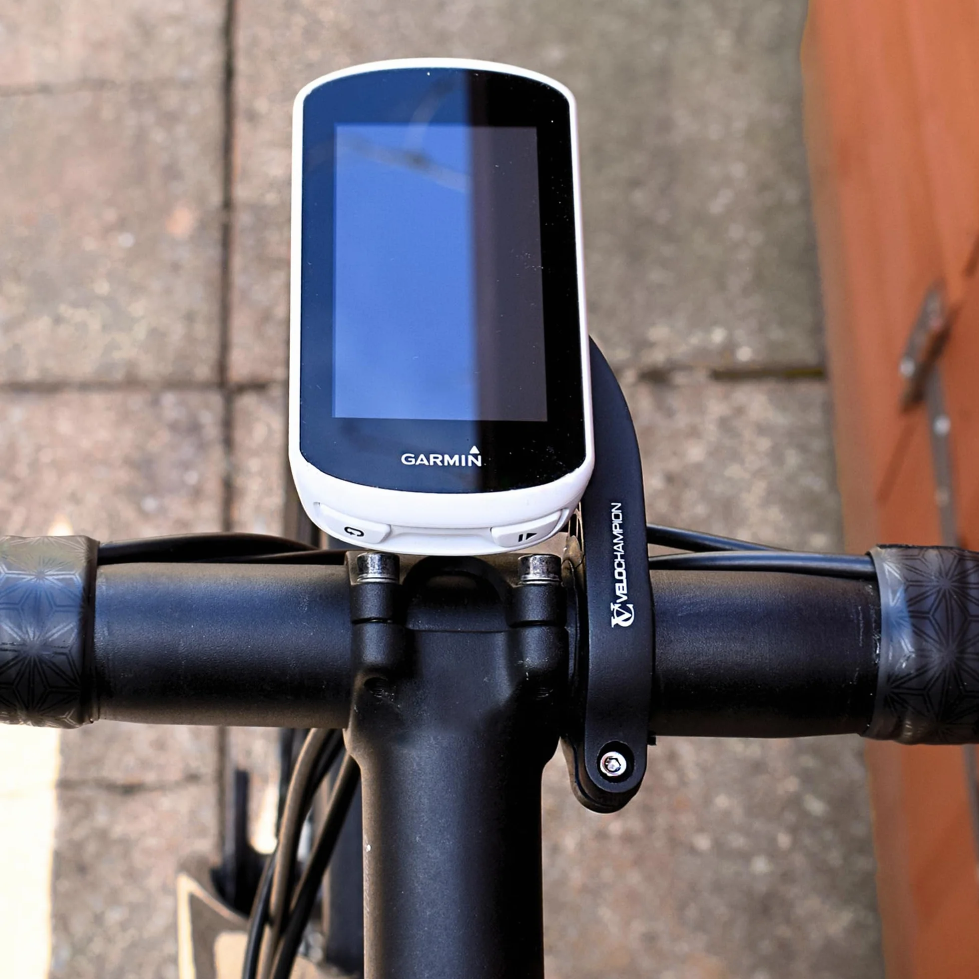 VeloChampion Soporte de Manillar Frontal Compatible con Ciclocomputadores GPS Garmin o Wahoo. Apto para Manillares con Diámetros de 25,4 a 35 mm