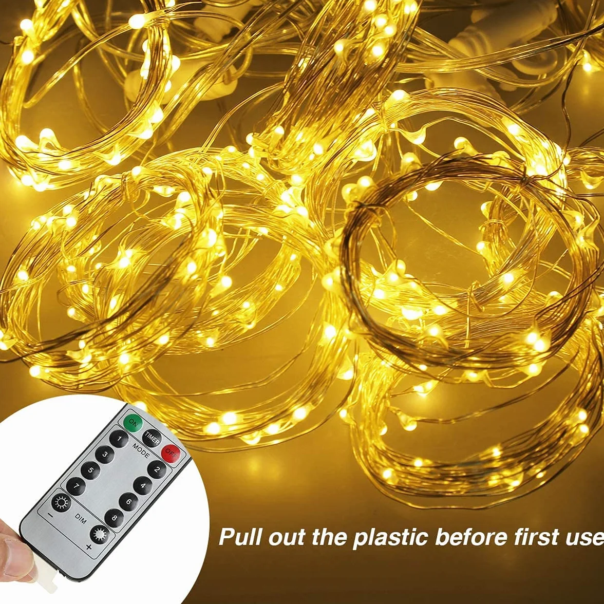 Cortina de Luces 3x3M 300 LED Navidad Blanca Cálida 8 Modos Anpro