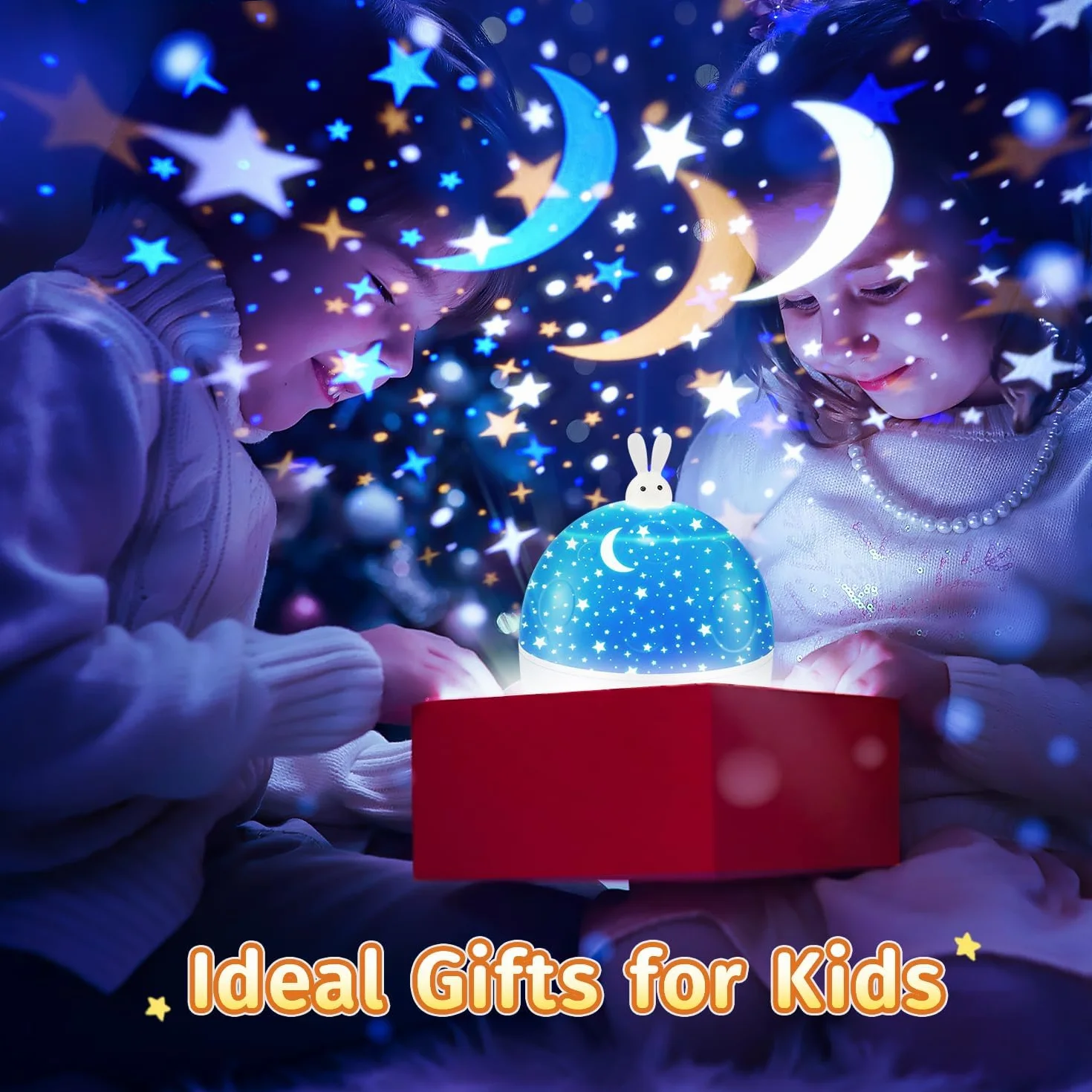 Proyector de Galaxias y Estrellas Real, 15 Temas & Música Bluetooth, Luz Nocturna Infantil, 360° Rotación, Juguete para Niños 1-5 años