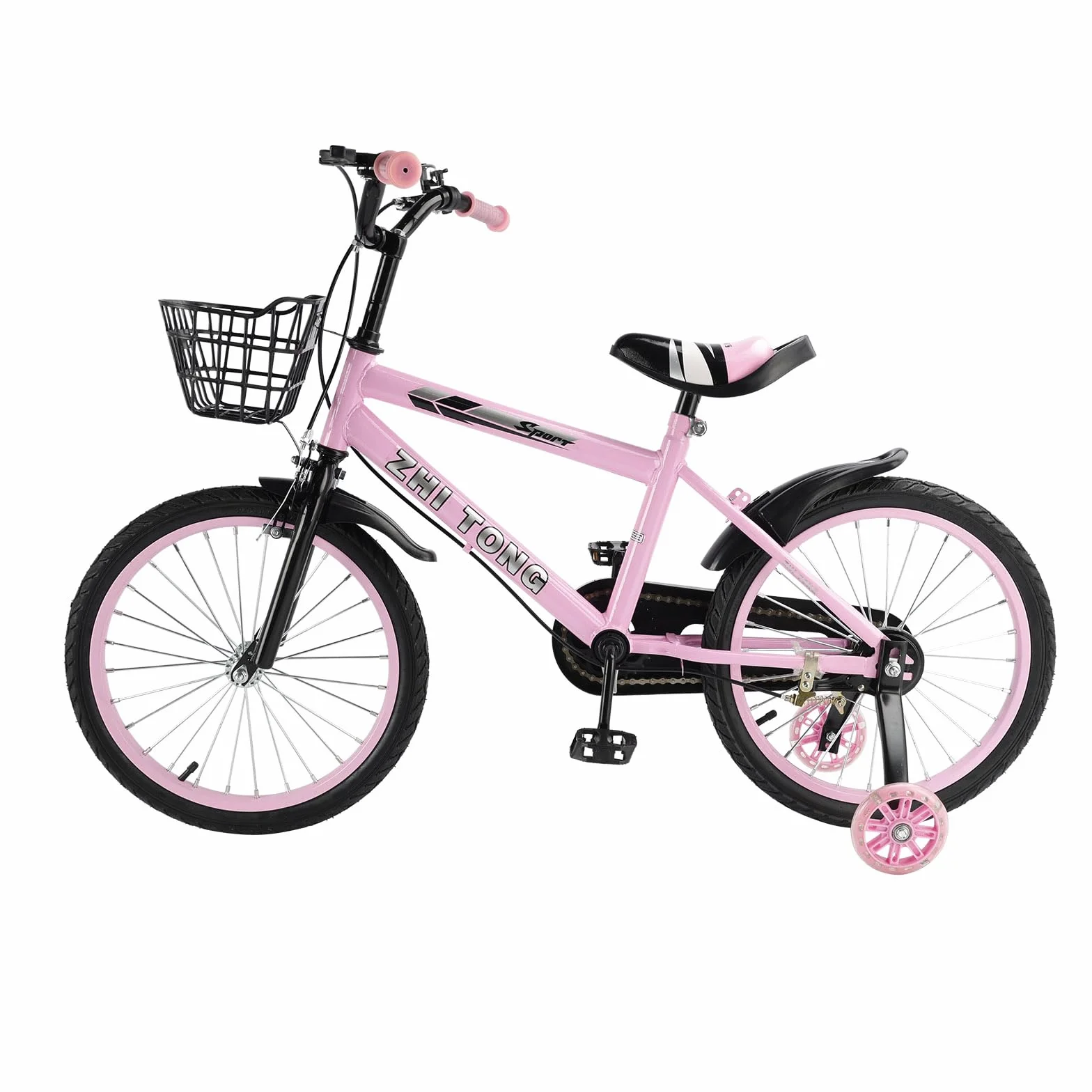 Bicicleta infantil 16 pulgadas, Marco acero carbono, Frenos dobles, Ruedas apoyo desmontables