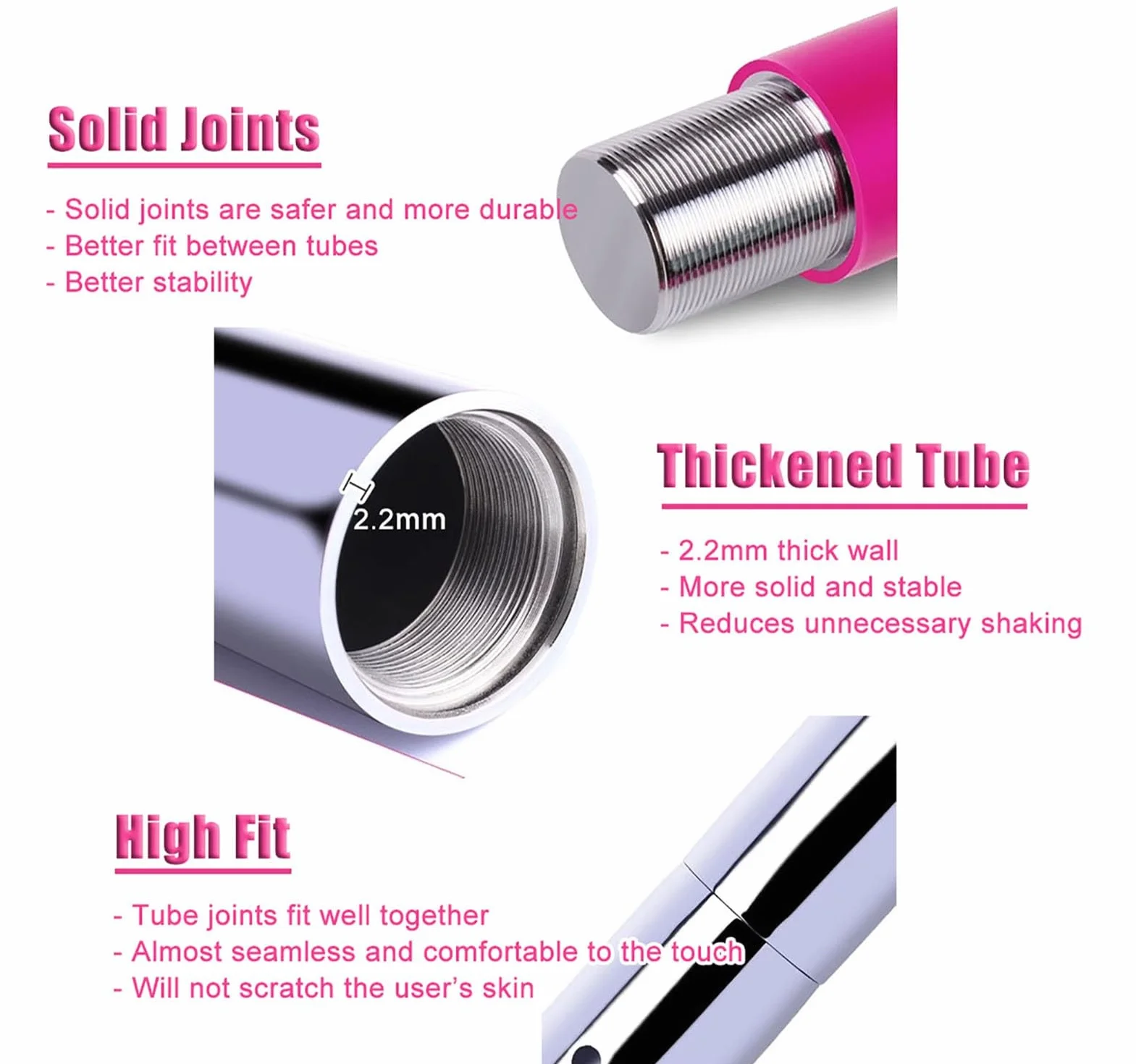 Barra Pole Dance Silicona Premium 7,5-12,3 Pies para Entrenamiento Cuerpo Completo