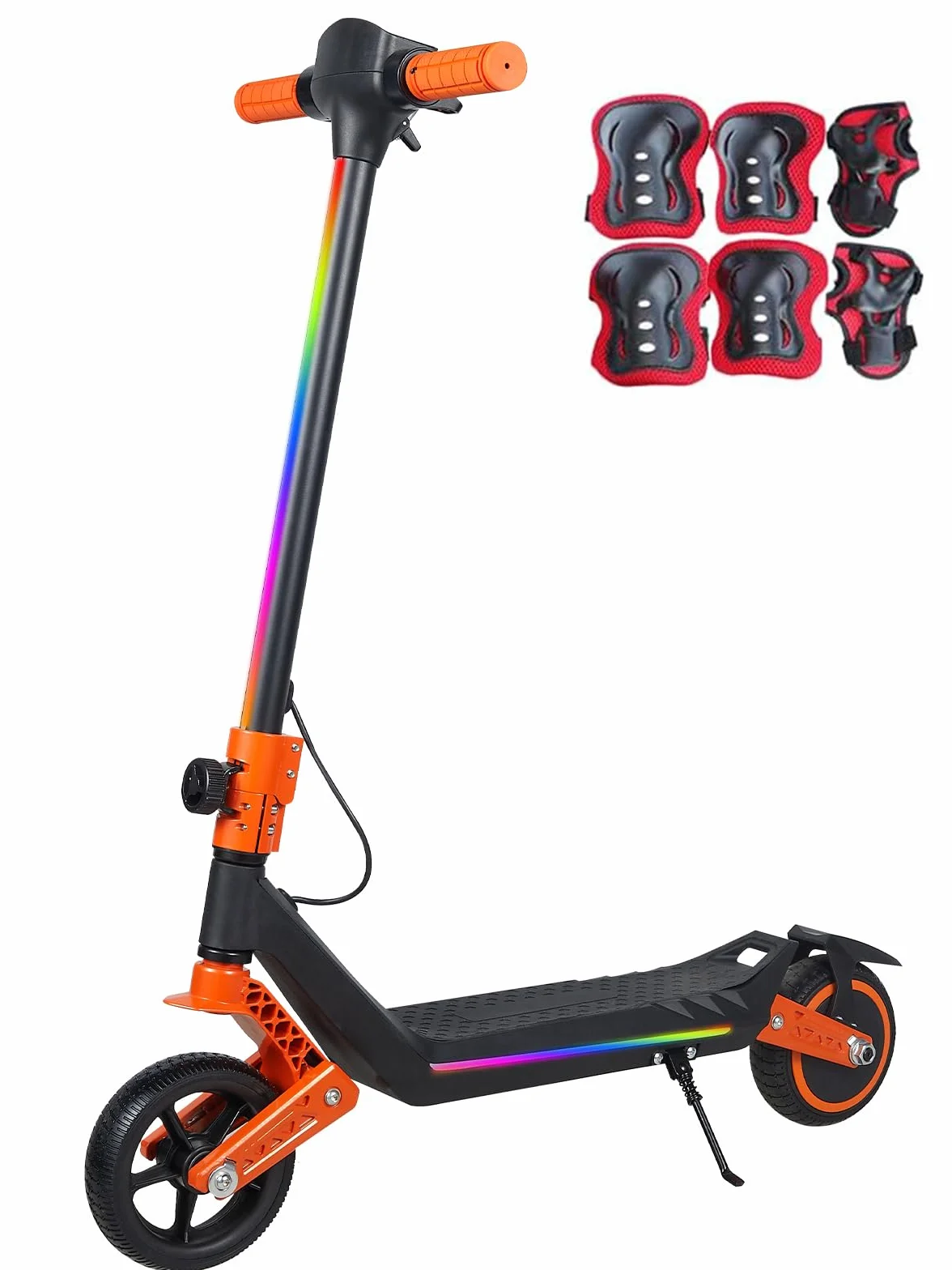 Patinete eléctrico para niños Doble suspensión Luces Arco Iris LED Alcance 12 km