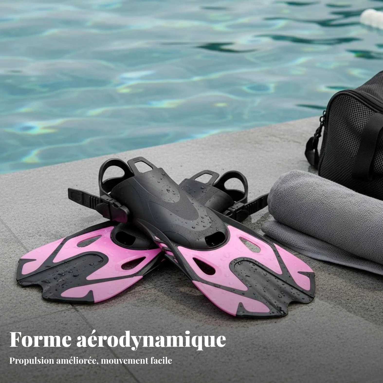 Aletas de Buceo Aletas de Natación Aletas Cortas Aletas con Talón Abierto con Empuje Estable y Bolsa de Pie Flexible TPE Adecuadas para Esnórquel , Negro , S/M