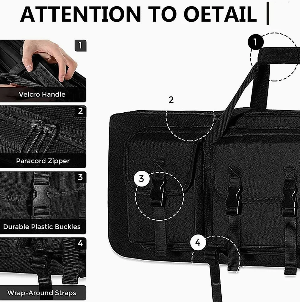 Bolsa para Doble Rifle Escopeta Airsoft, Funda para Fusil Airsoft Funda Escopeta Porta Caza, Mochila de Almacenamiento para Pistola y Revista, para Carabina, Duradera A,108CM
