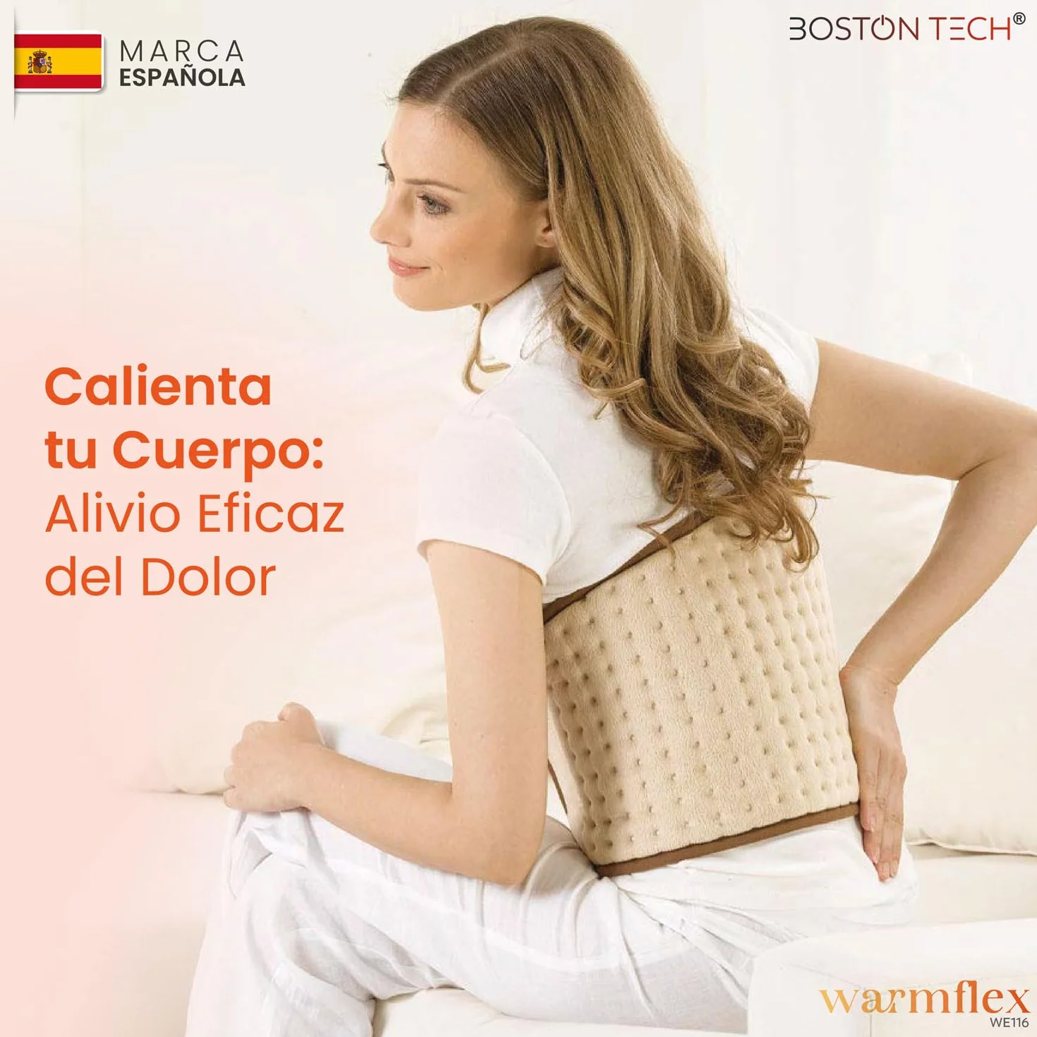 Almohadilla Térmica Eléctrica WarmFlex 29x69 cm Microfibra Calentamiento Rápido 3 Niveles Temperatura Lavable