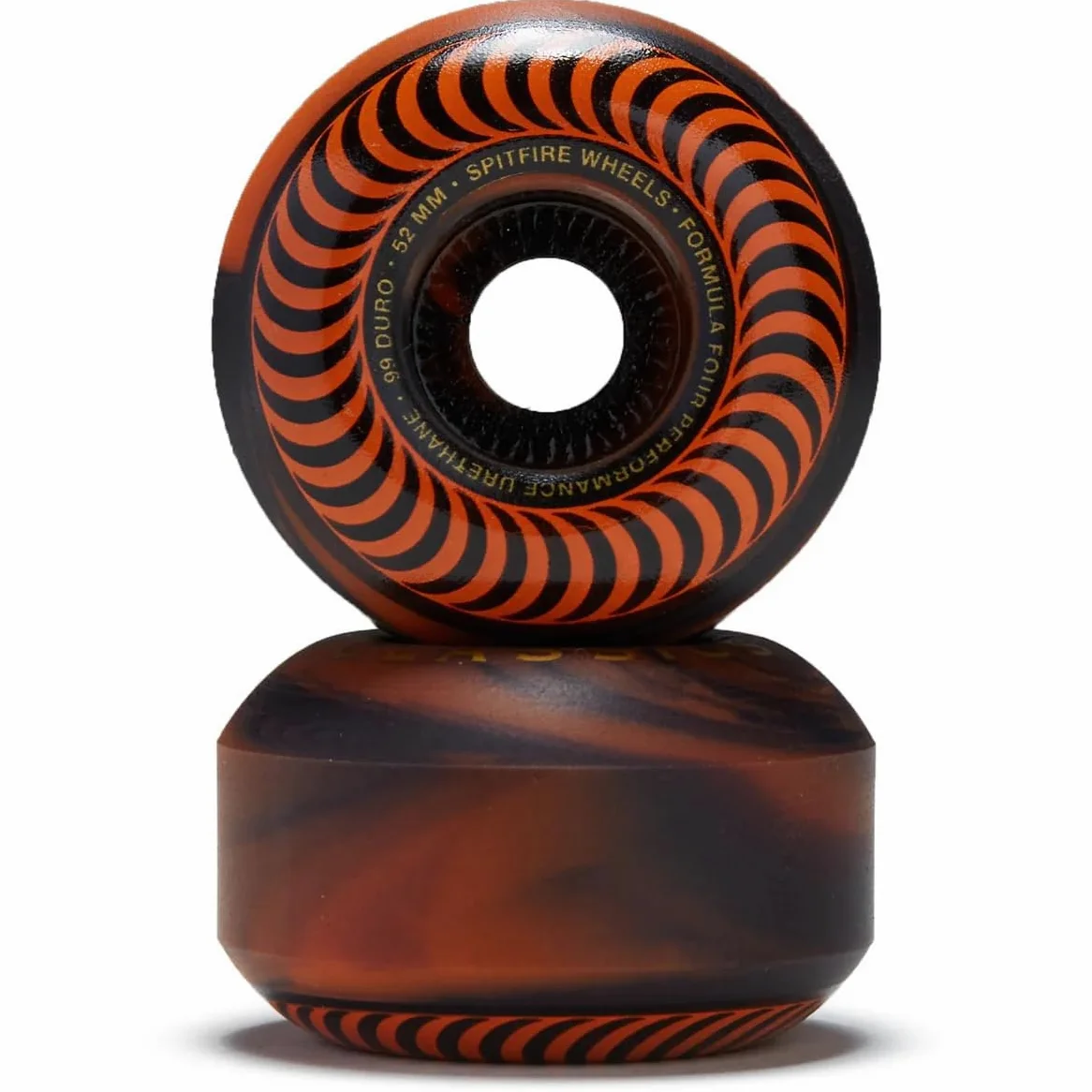 Spitfire Ruedas de monopatín de 52 mm F4 99A Swirl Classic negro/naranja