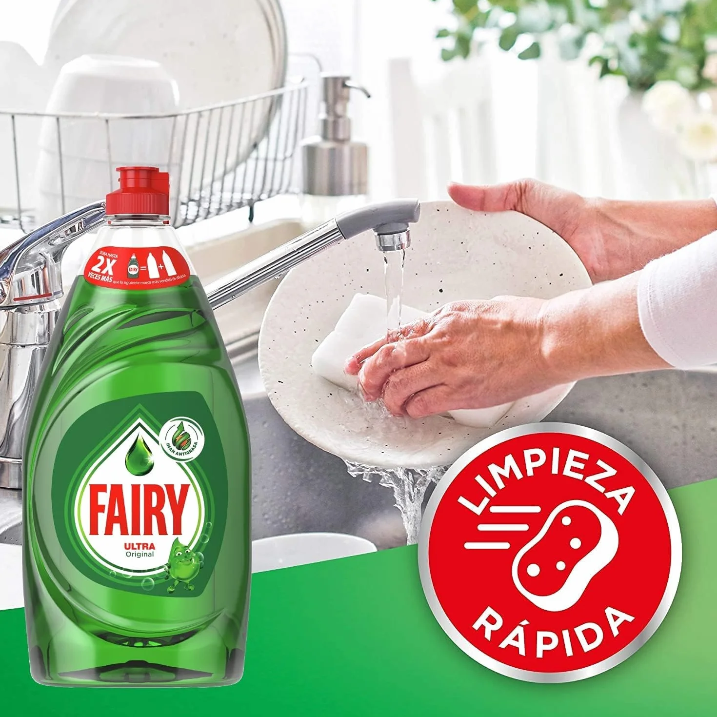 Fairy Ultra Original Líquido Lavavajillas 820ML Poder Antigrasa