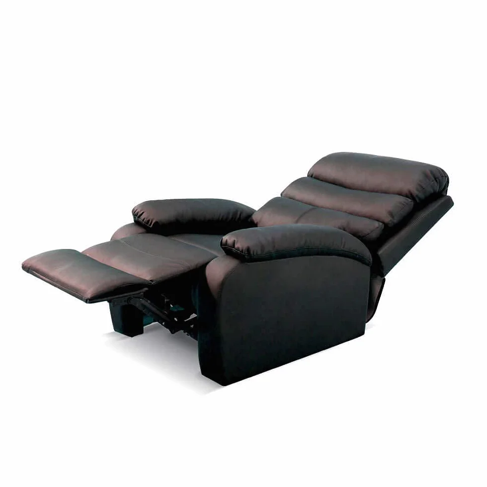 Sillón Masaje Relax Extra Acolchado Marrón Wengué Reclinable Función Calor Lumbar 5 Modos 8 Motores Mando Control 4 Zonas Masaje Polipiel