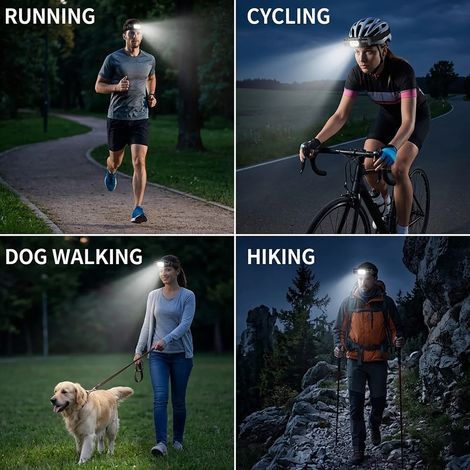 Linterna frontal LED recargable: 1600 lúmenes, USB-C, ultra duradera, a prueba de golpes e impermeable, sobrevive a caídas de 3 m, sumergible y resistente a los impactos, perfecta para camping