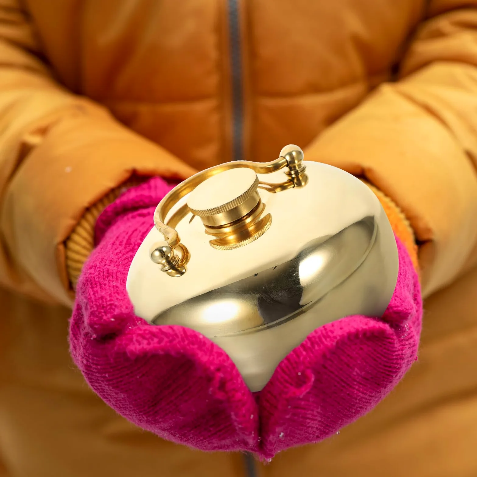 Gatuida Hervidor de Cobre para Calentar Manos Bolso de Agua Caliente Pequeño Reutilizable Bolsa Térmica para Oficina Calentador de Invierno Color Aleatorio