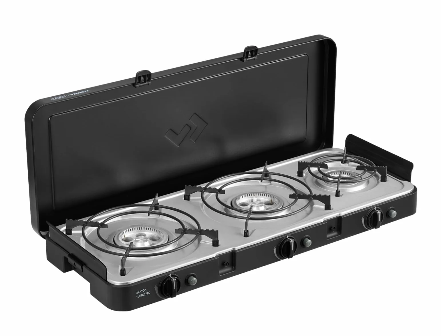 CADAC - 3 Cook Turbo FFD Deluxe - 50mBar - Barbacoas portátiles - Superficie de cocción de acero inoxidable - Incluye funda protectora - Camping - Barbacoa imprescindible