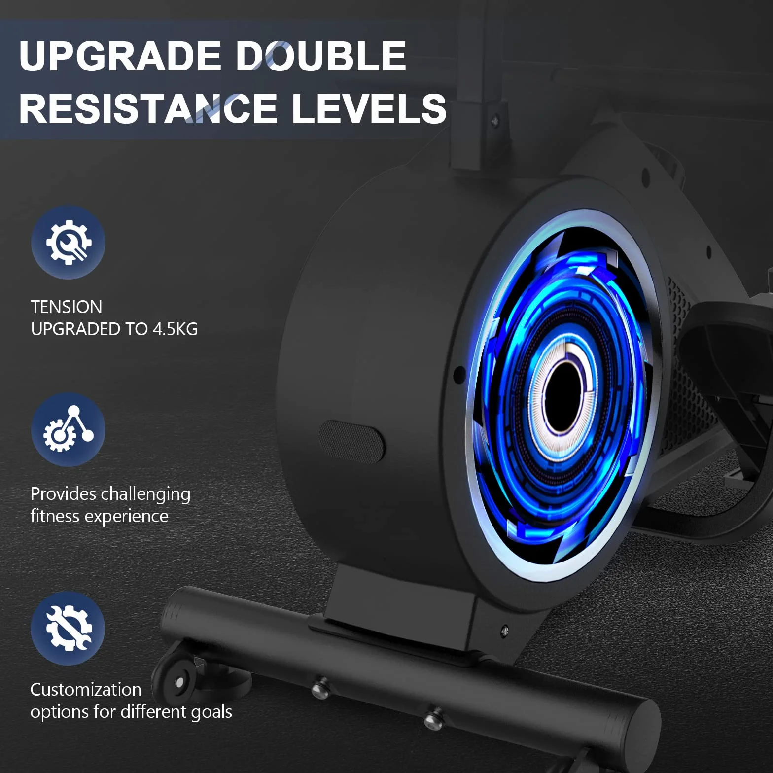Máquina de Remo, Máquina de Remo para casa con 16 Niveles de Resistencia magnética, máquina de Remo Plegable, Monitor LCD, diseño de Ahorro de Espacio