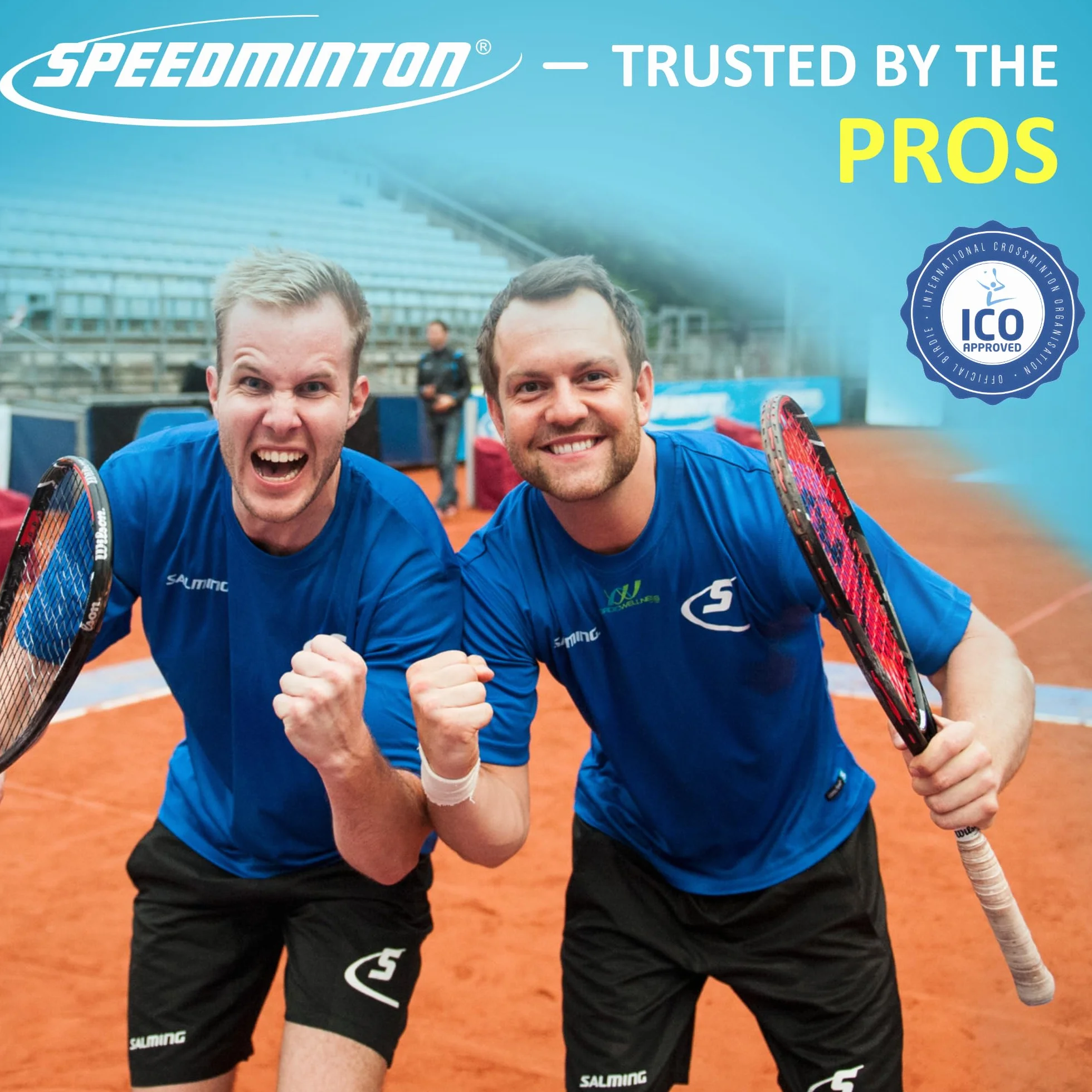 Speedminton® S900 - Juego de bádminton/Crossminton Profesional con Raquetas de Carbono, Incluye 5 Speeder®, Campo de Juego, Bolsa